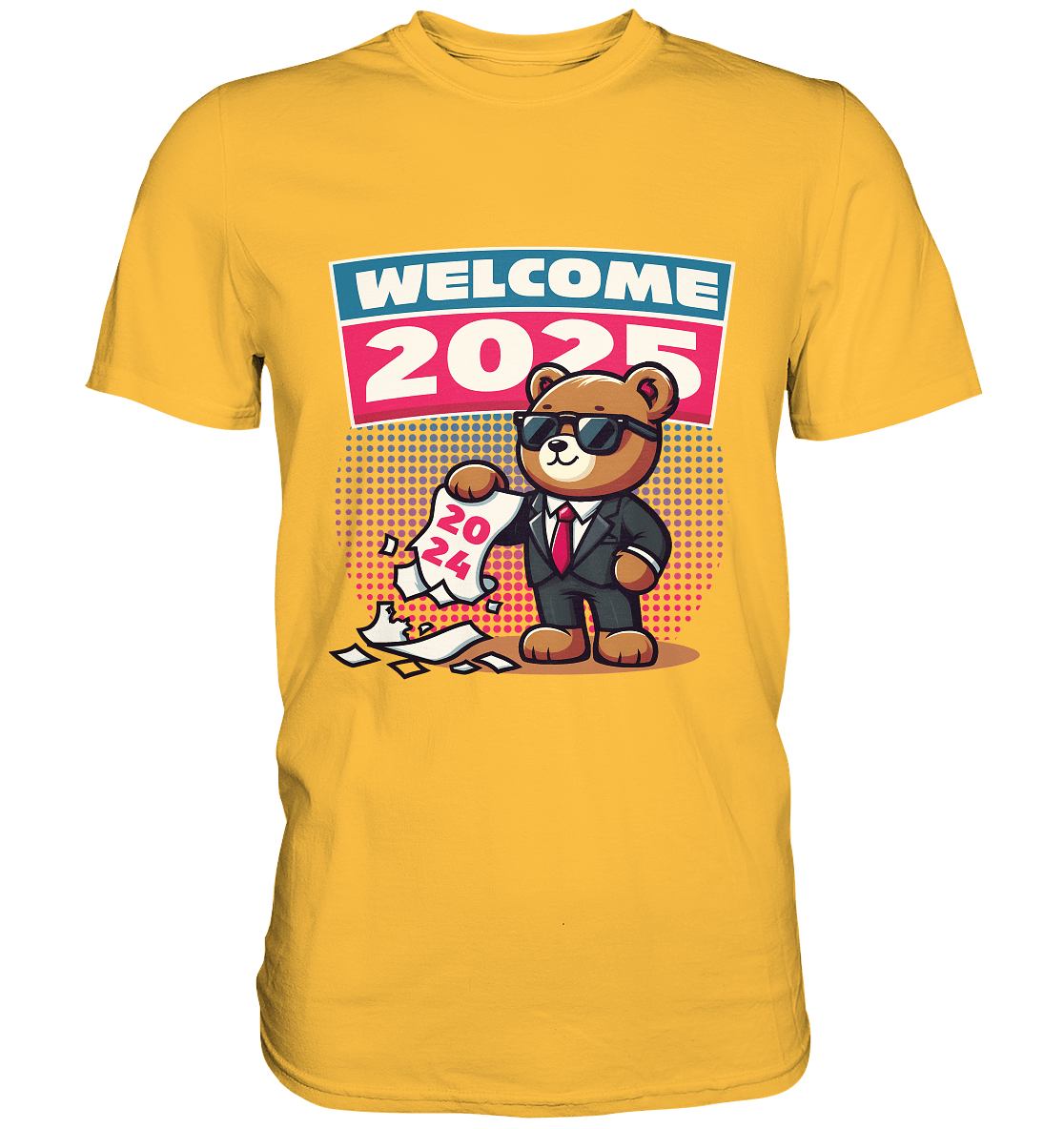 Cooler Jahreswechsel 2025 – Stilvoller Bärenlook für einen freshen Start - Premium Shirt - FaunaFeels Onlineshop Unisex - Shirts