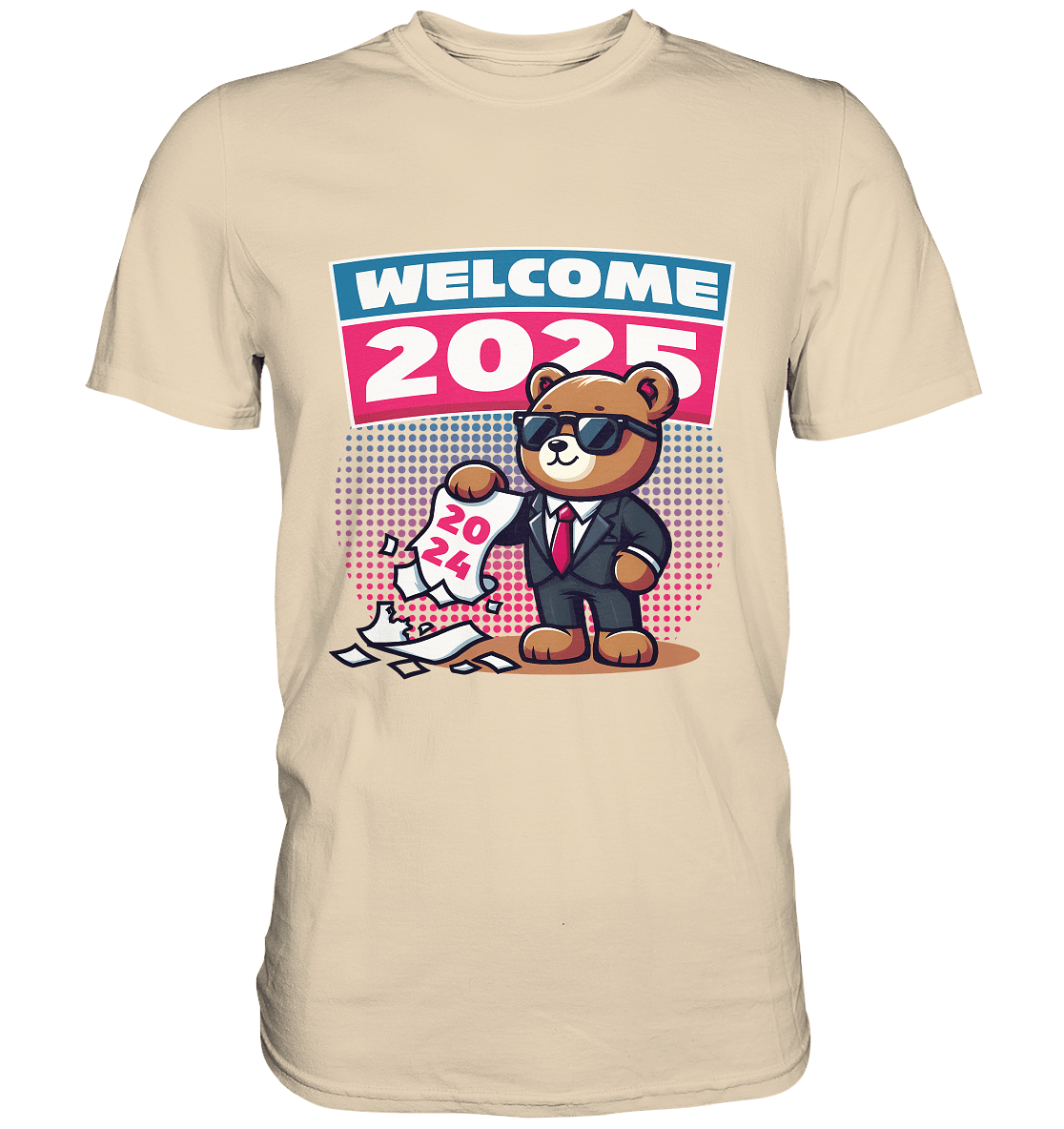 Cooler Jahreswechsel 2025 – Stilvoller Bärenlook für einen freshen Start - Premium Shirt - FaunaFeels Onlineshop Unisex - Shirts