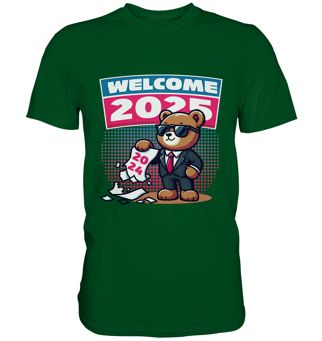 Cooler Jahreswechsel 2025 – Stilvoller Bärenlook für einen freshen Start - Premium Shirt - FaunaFeels Onlineshop Unisex - Shirts