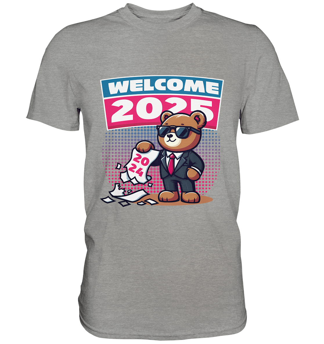 Cooler Jahreswechsel 2025 – Stilvoller Bärenlook für einen freshen Start - Premium Shirt - FaunaFeels Onlineshop Unisex - Shirts
