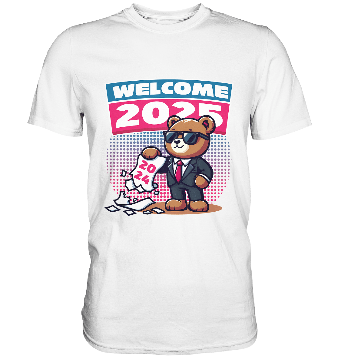Cooler Jahreswechsel 2025 – Stilvoller Bärenlook für einen freshen Start - Premium Shirt - FaunaFeels Onlineshop Unisex - Shirts