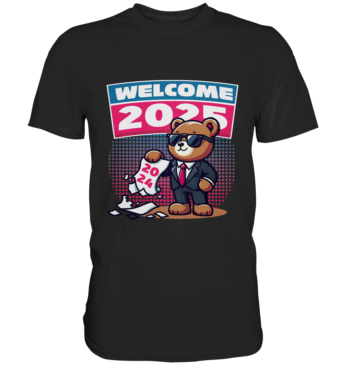 Cooler Jahreswechsel 2025 – Stilvoller Bärenlook für einen freshen Start - Premium Shirt - FaunaFeels Onlineshop Unisex - Shirts