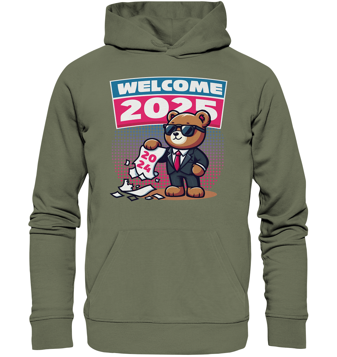 Cooler Jahreswechsel 2025 – Stilvoller Bärenlook für einen freshen Start - Premium Unisex Hoodie - FaunaFeels Onlineshop Hoodies