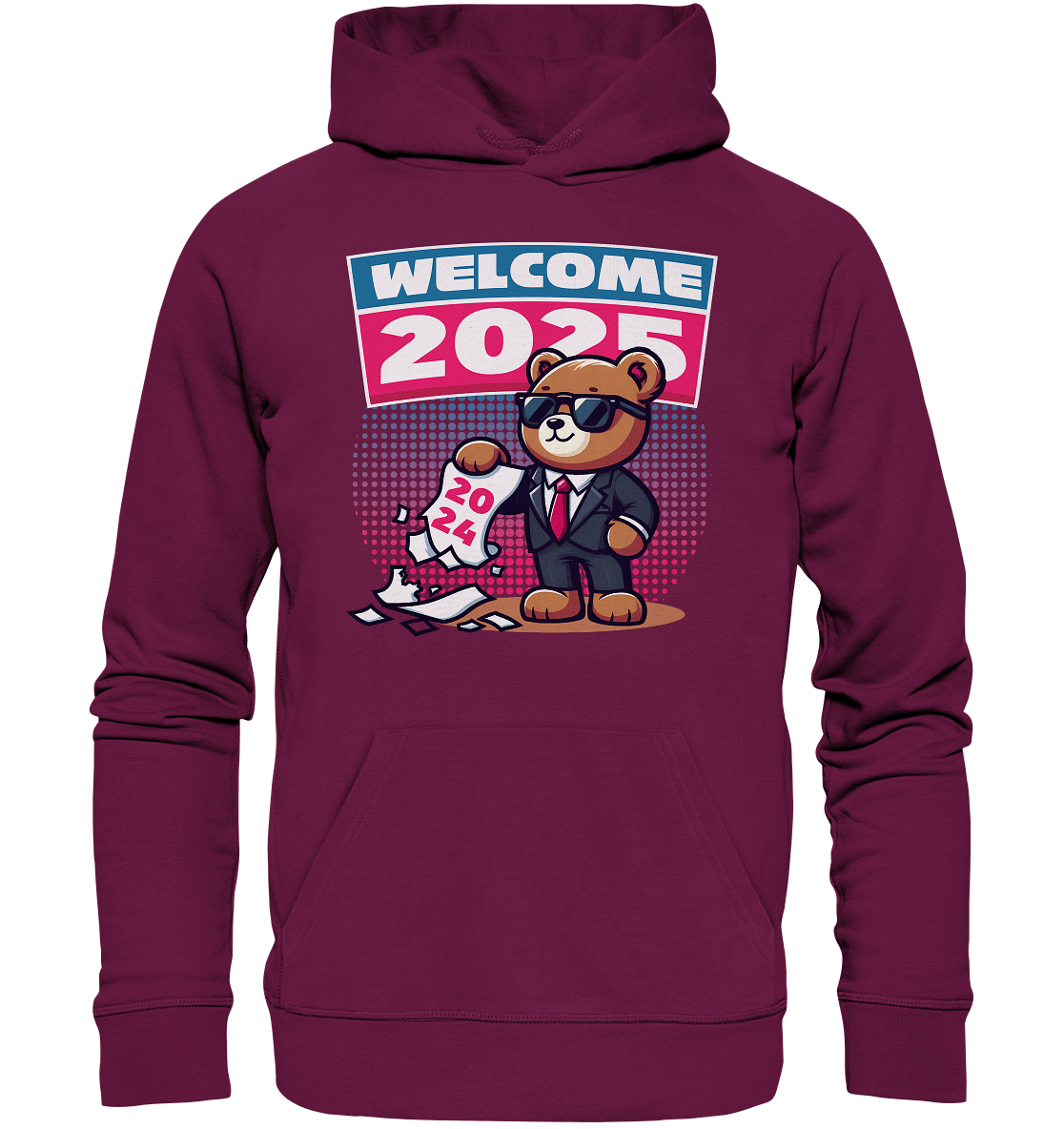 Cooler Jahreswechsel 2025 – Stilvoller Bärenlook für einen freshen Start - Premium Unisex Hoodie - FaunaFeels Onlineshop Hoodies