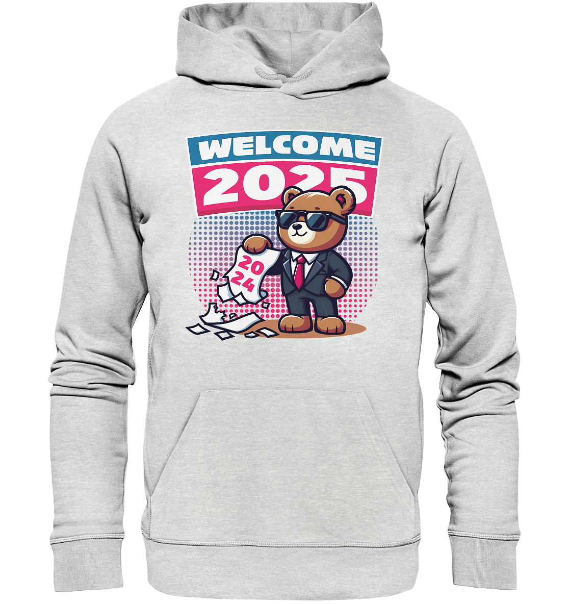 Cooler Jahreswechsel 2025 – Stilvoller Bärenlook für einen freshen Start - Premium Unisex Hoodie - FaunaFeels Onlineshop Hoodies
