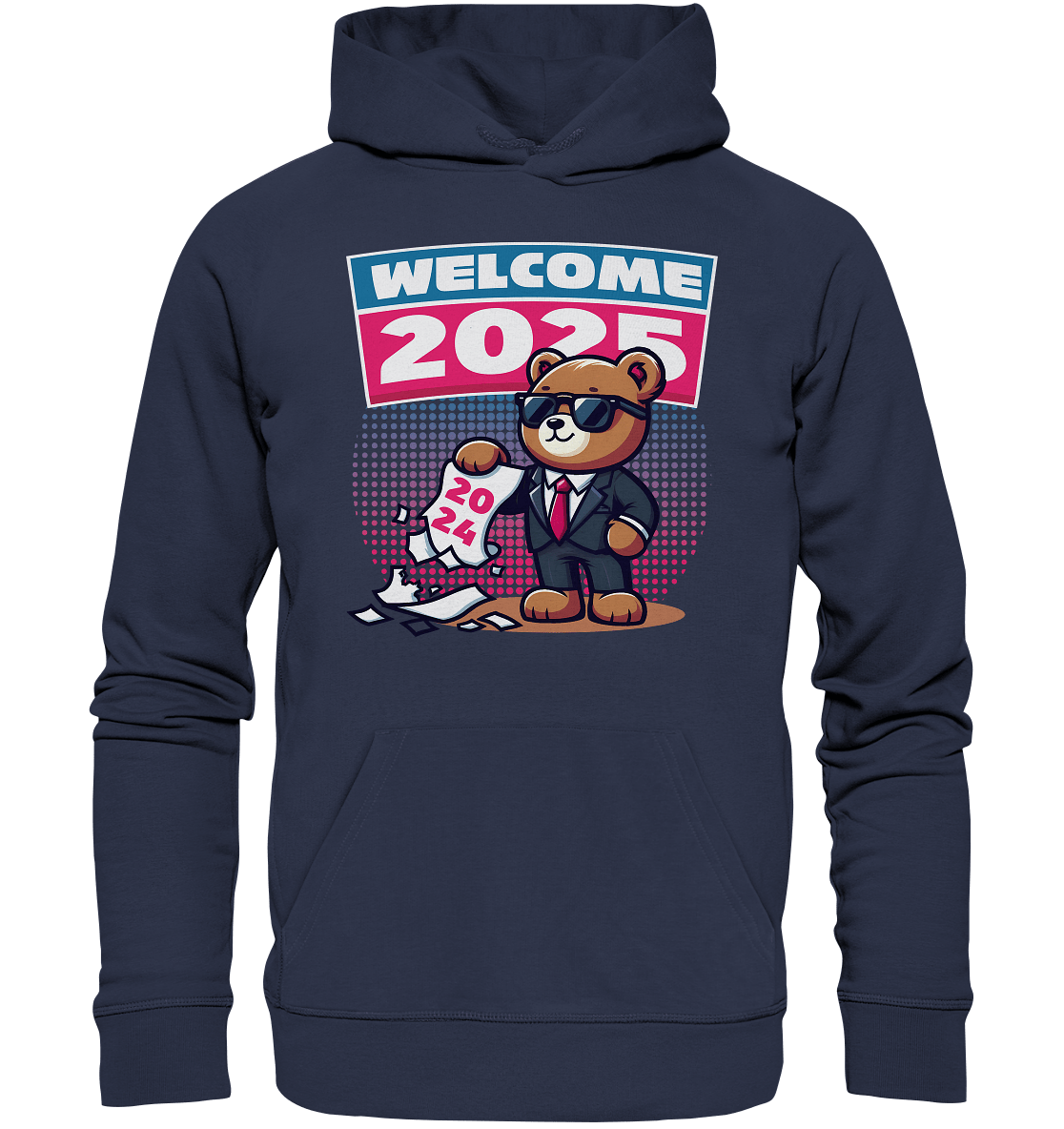 Cooler Jahreswechsel 2025 – Stilvoller Bärenlook für einen freshen Start - Premium Unisex Hoodie - FaunaFeels Onlineshop Hoodies