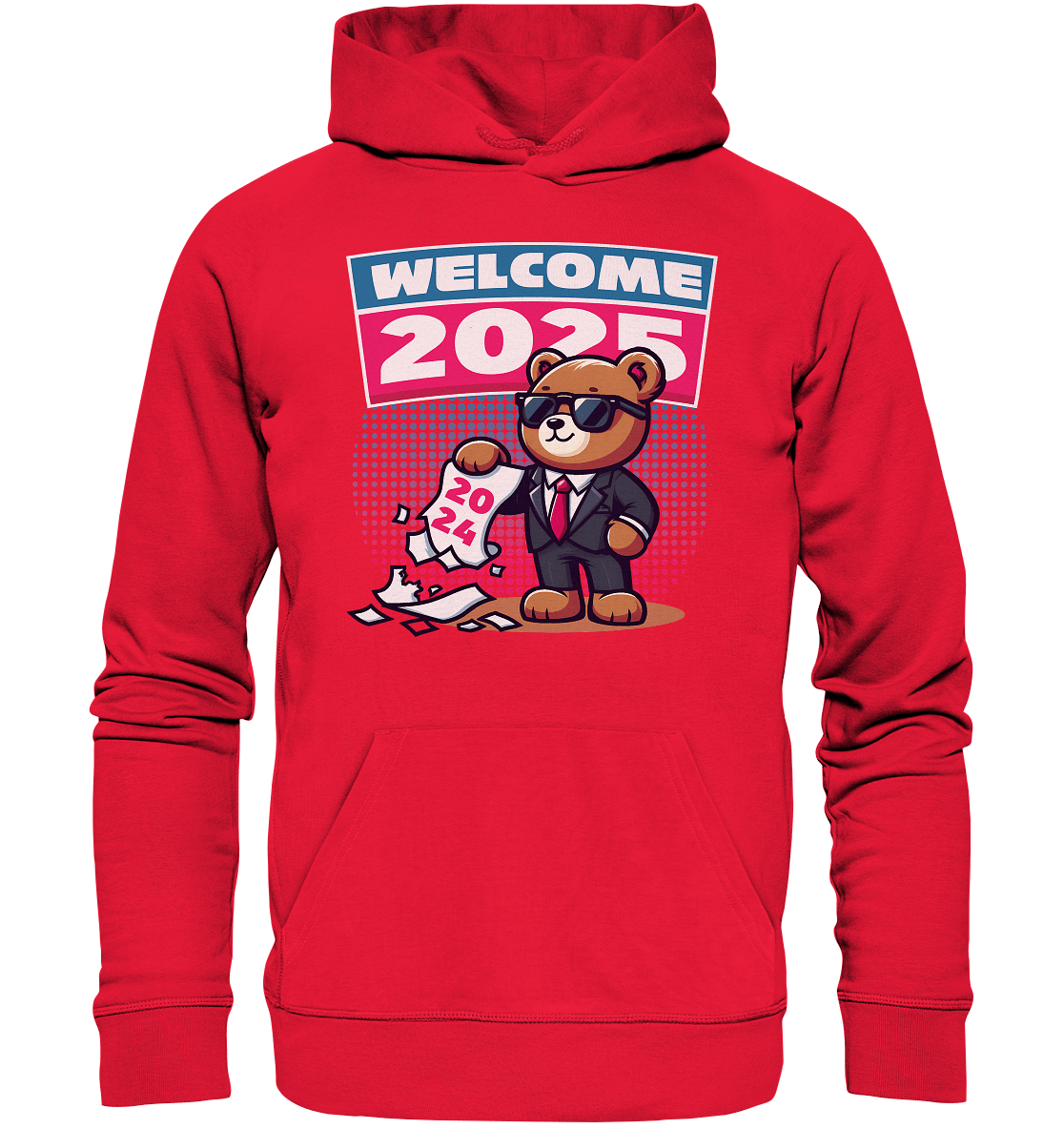 Cooler Jahreswechsel 2025 – Stilvoller Bärenlook für einen freshen Start - Premium Unisex Hoodie - FaunaFeels Onlineshop Hoodies