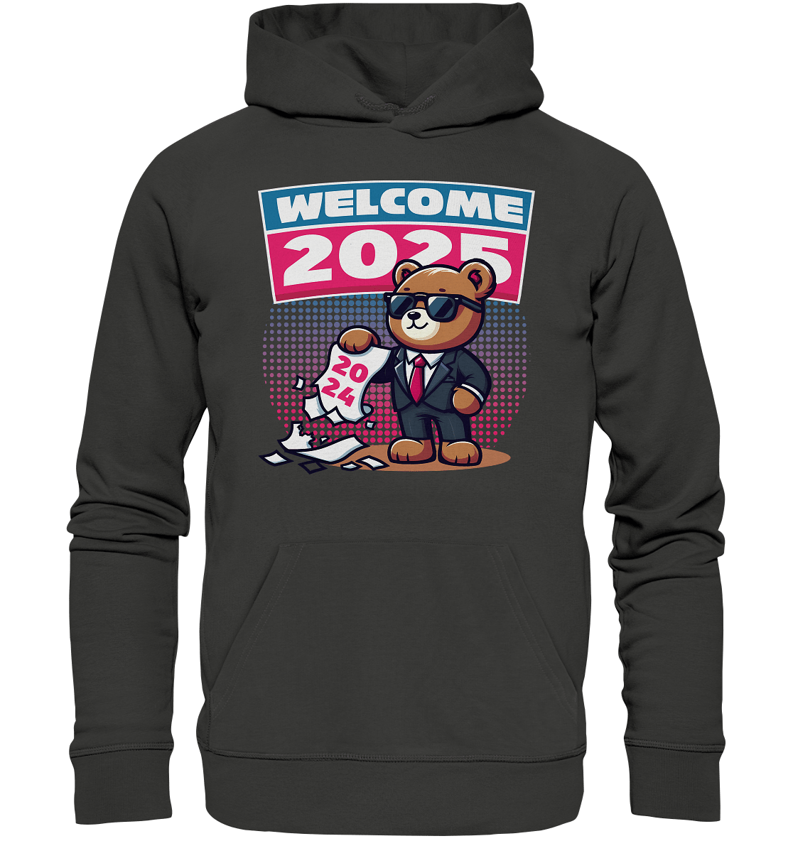 Cooler Jahreswechsel 2025 – Stilvoller Bärenlook für einen freshen Start - Premium Unisex Hoodie - FaunaFeels Onlineshop Hoodies