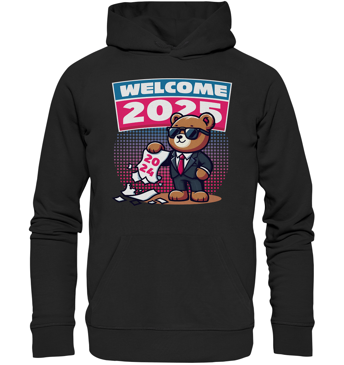 Cooler Jahreswechsel 2025 – Stilvoller Bärenlook für einen freshen Start - Premium Unisex Hoodie - FaunaFeels Onlineshop Hoodies