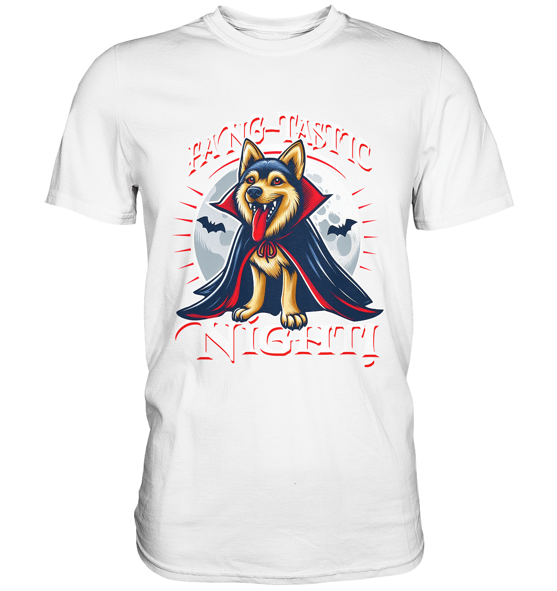 Fang - tastic Night – Der Vampirhund auf nächtlicher Jagd! - Premium Shirt - FaunaFeels Onlineshop Unisex - Shirts