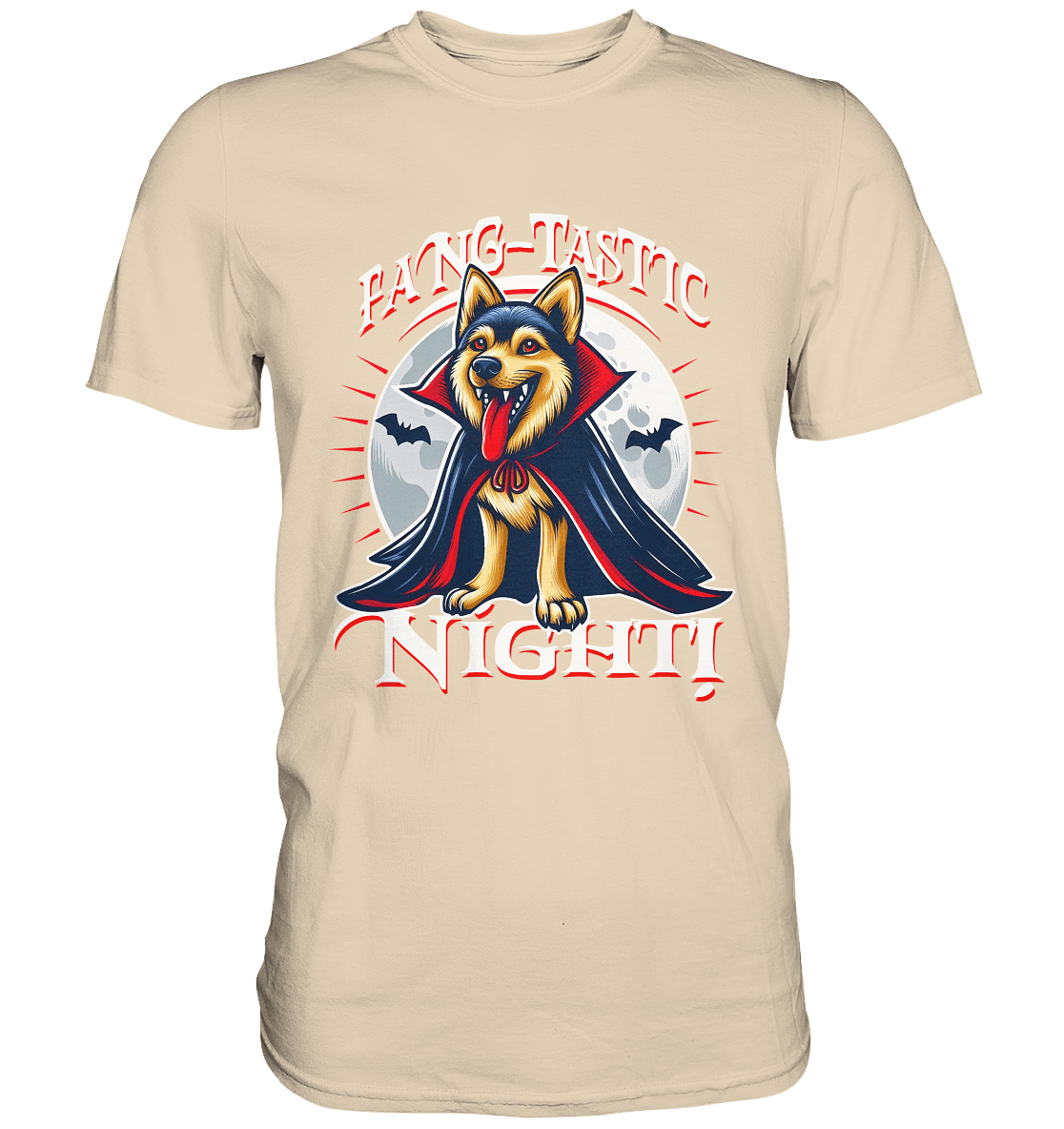 Fang - tastic Night – Der Vampirhund auf nächtlicher Jagd! - Premium Shirt - FaunaFeels Onlineshop Unisex - Shirts