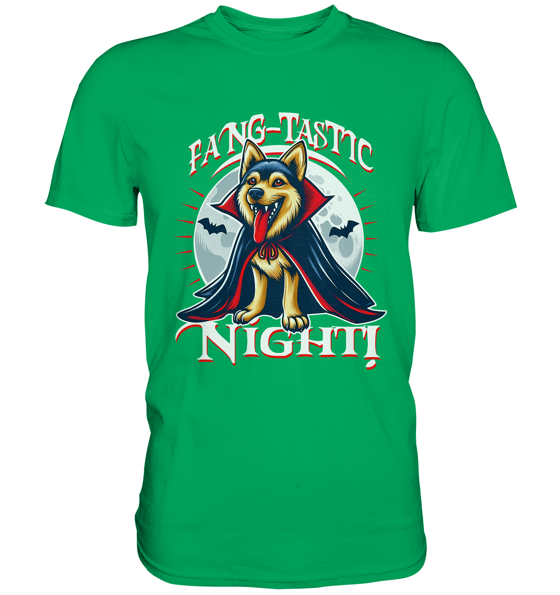 Fang - tastic Night – Der Vampirhund auf nächtlicher Jagd! - Premium Shirt - FaunaFeels Onlineshop Unisex - Shirts