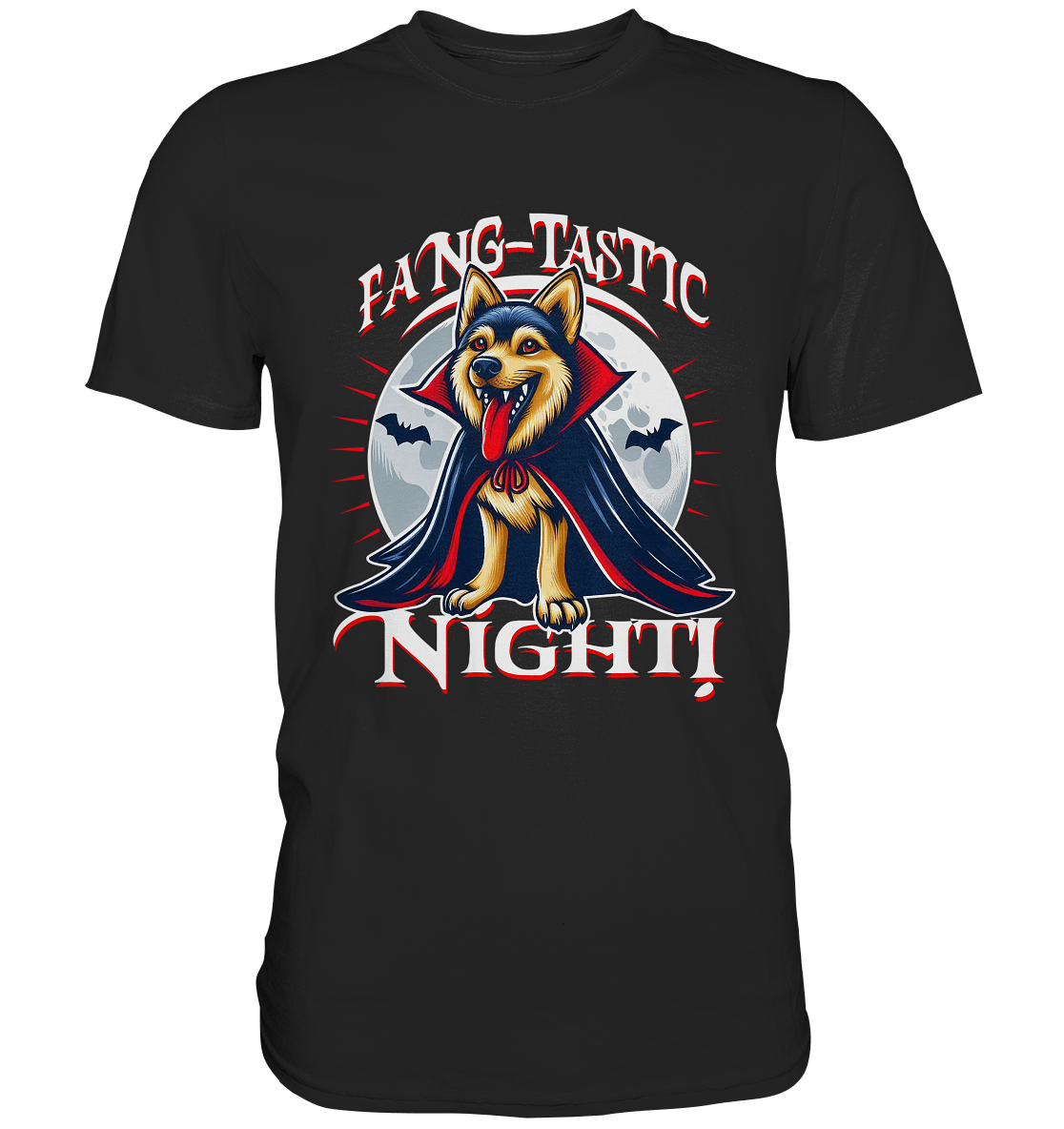 Fang - tastic Night – Der Vampirhund auf nächtlicher Jagd! - Premium Shirt - FaunaFeels Onlineshop Unisex - Shirts