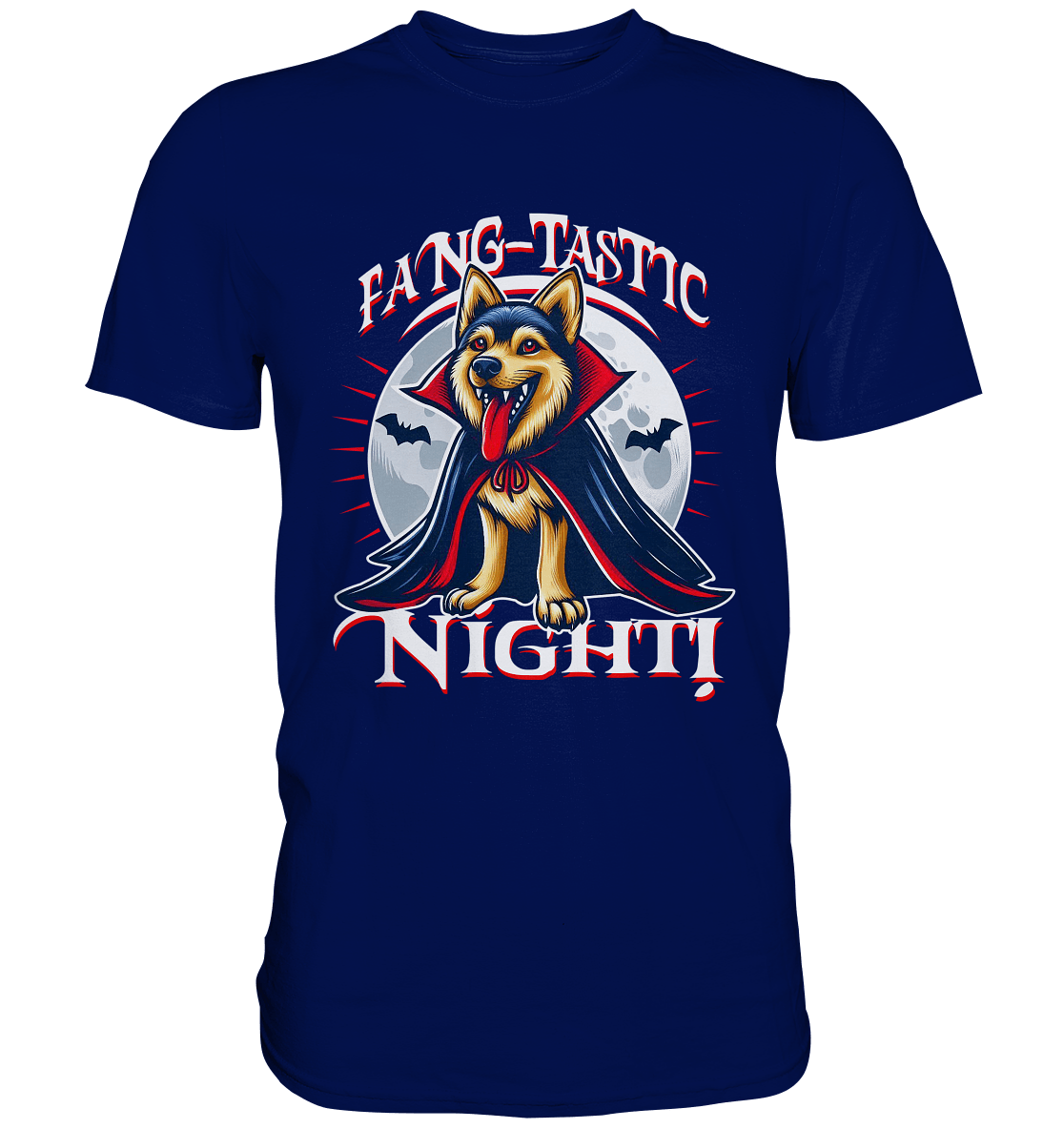 Fang - tastic Night – Der Vampirhund auf nächtlicher Jagd! - Premium Shirt - FaunaFeels Onlineshop Unisex - Shirts