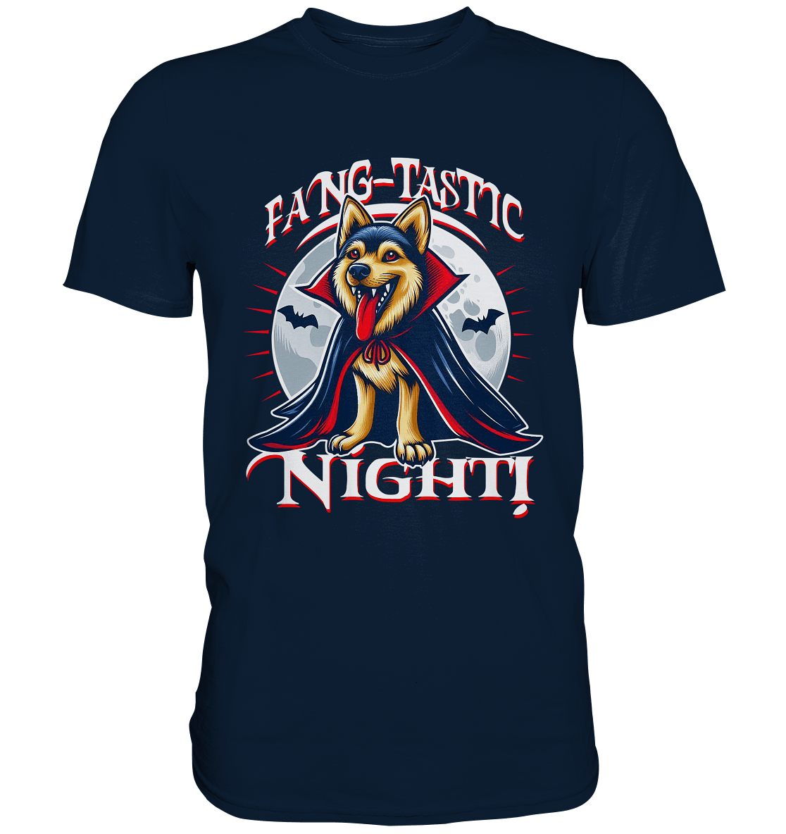 Fang - tastic Night – Der Vampirhund auf nächtlicher Jagd! - Premium Shirt - FaunaFeels Onlineshop Unisex - Shirts