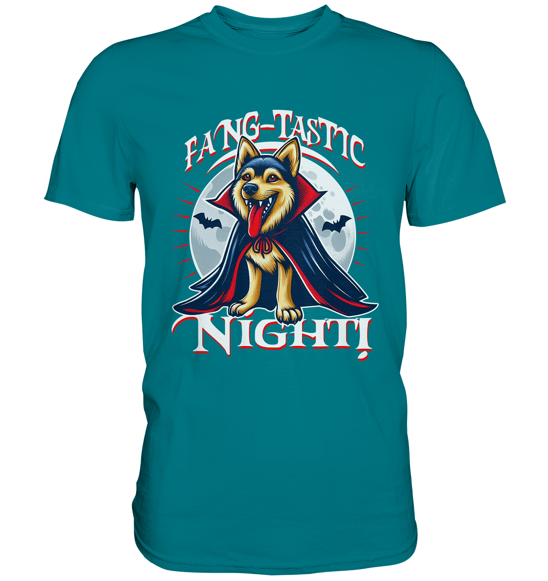 Fang - tastic Night – Der Vampirhund auf nächtlicher Jagd! - Premium Shirt - FaunaFeels Onlineshop Unisex - Shirts
