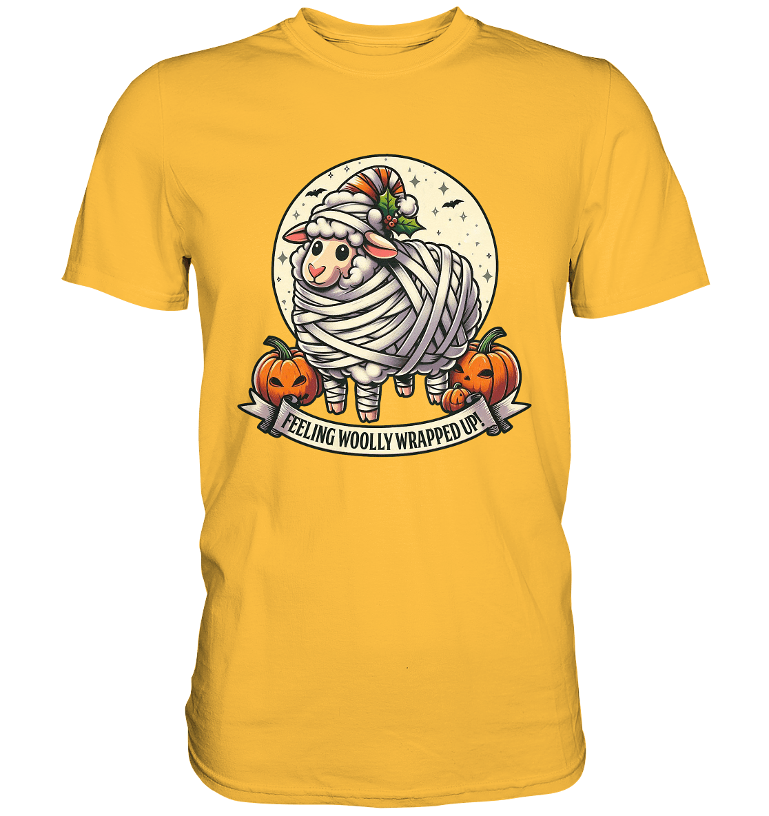 Feeling Woolly Wrapped Up – Das verzauberte Mumien - Schaf! - Premium Shirt - FaunaFeels Onlineshop Unisex - Shirts