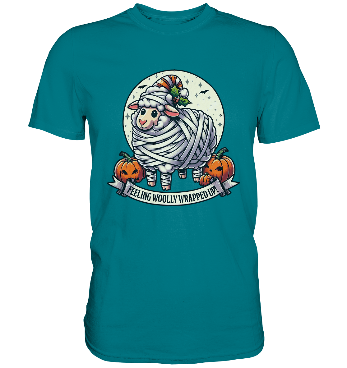 Feeling Woolly Wrapped Up – Das verzauberte Mumien - Schaf! - Premium Shirt - FaunaFeels Onlineshop Unisex - Shirts