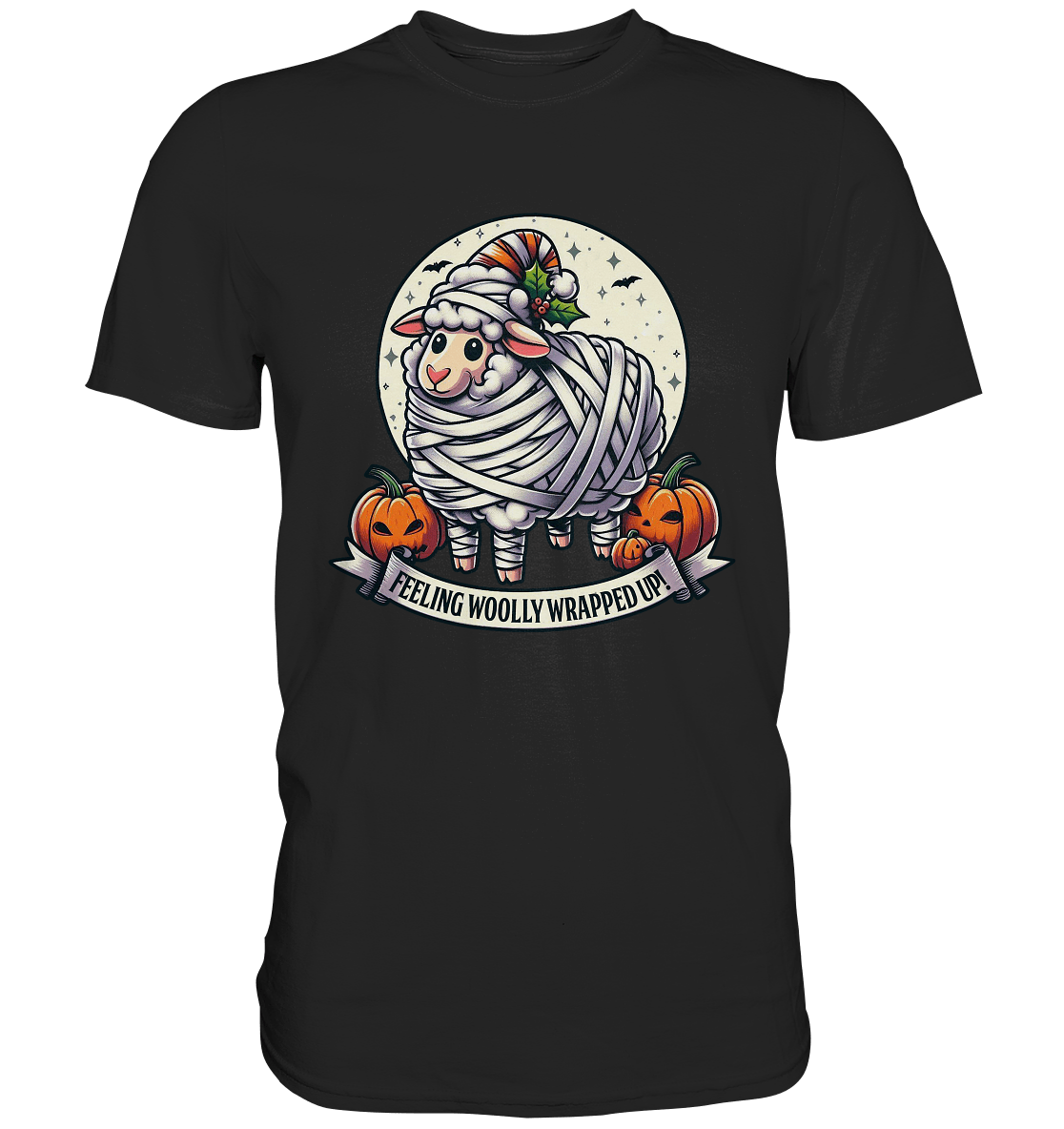 Feeling Woolly Wrapped Up – Das verzauberte Mumien - Schaf! - Premium Shirt - FaunaFeels Onlineshop Unisex - Shirts