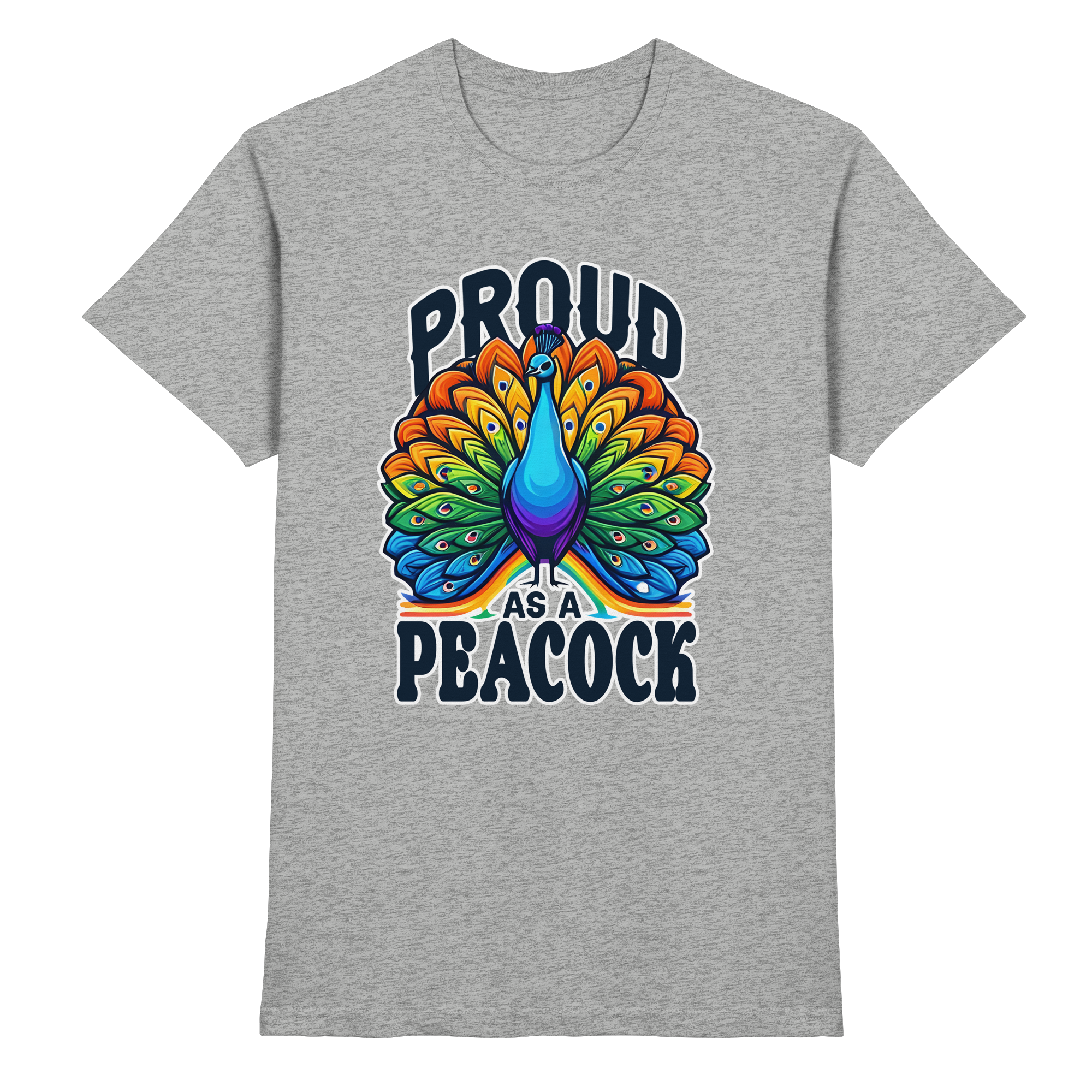 Proud as a Peacock – Strahlender Regenbogen-Pfau - Heavy Cotton T-Shirt
