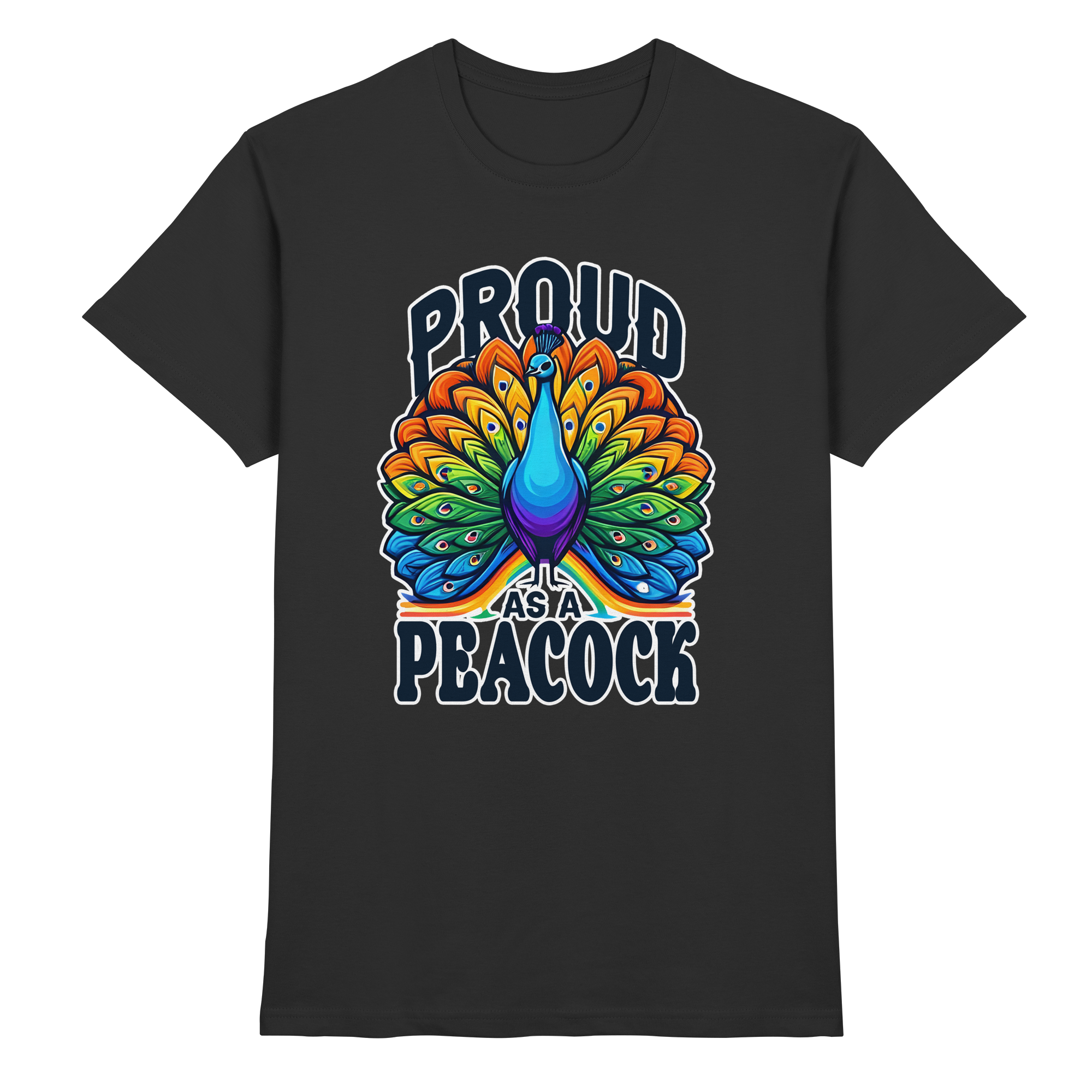 Proud as a Peacock – Strahlender Regenbogen-Pfau - Heavy Cotton T-Shirt