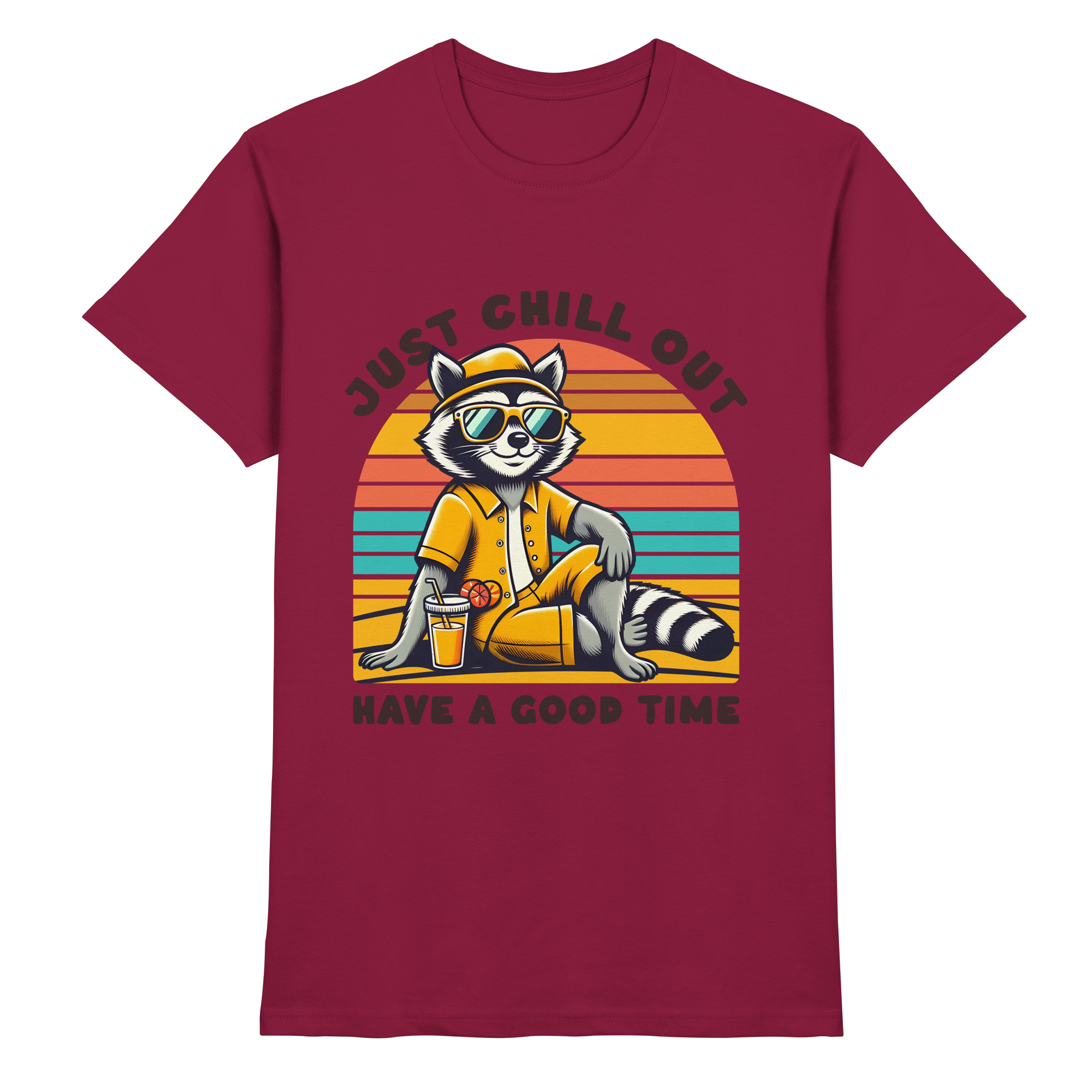 Just Chill Out – Cooler Waschbär mit Sonnenbrille und Drink: Have a Good Time - Heavy Cotton T-Shirt