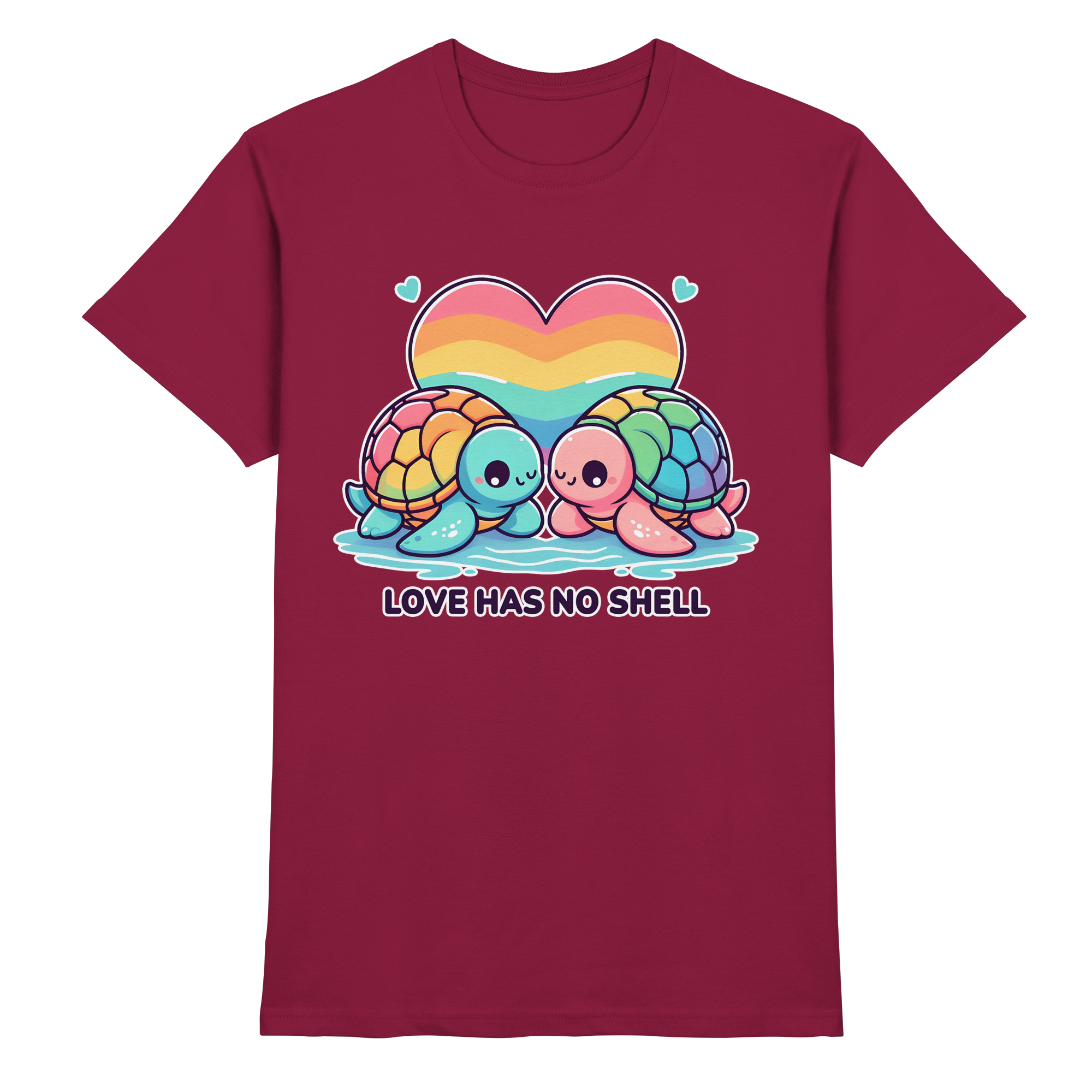 Love Has No Shell – Süße Regenbogen-Schildkröten - Heavy Cotton T-Shirt