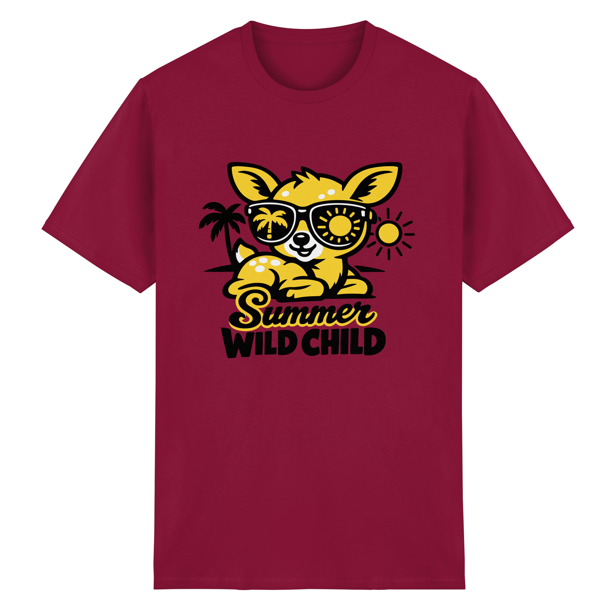 Sommer Wild Child Reh – Bambi mit Sonnenbrille Strandmotiv - Heavy Cotton T-Shirt