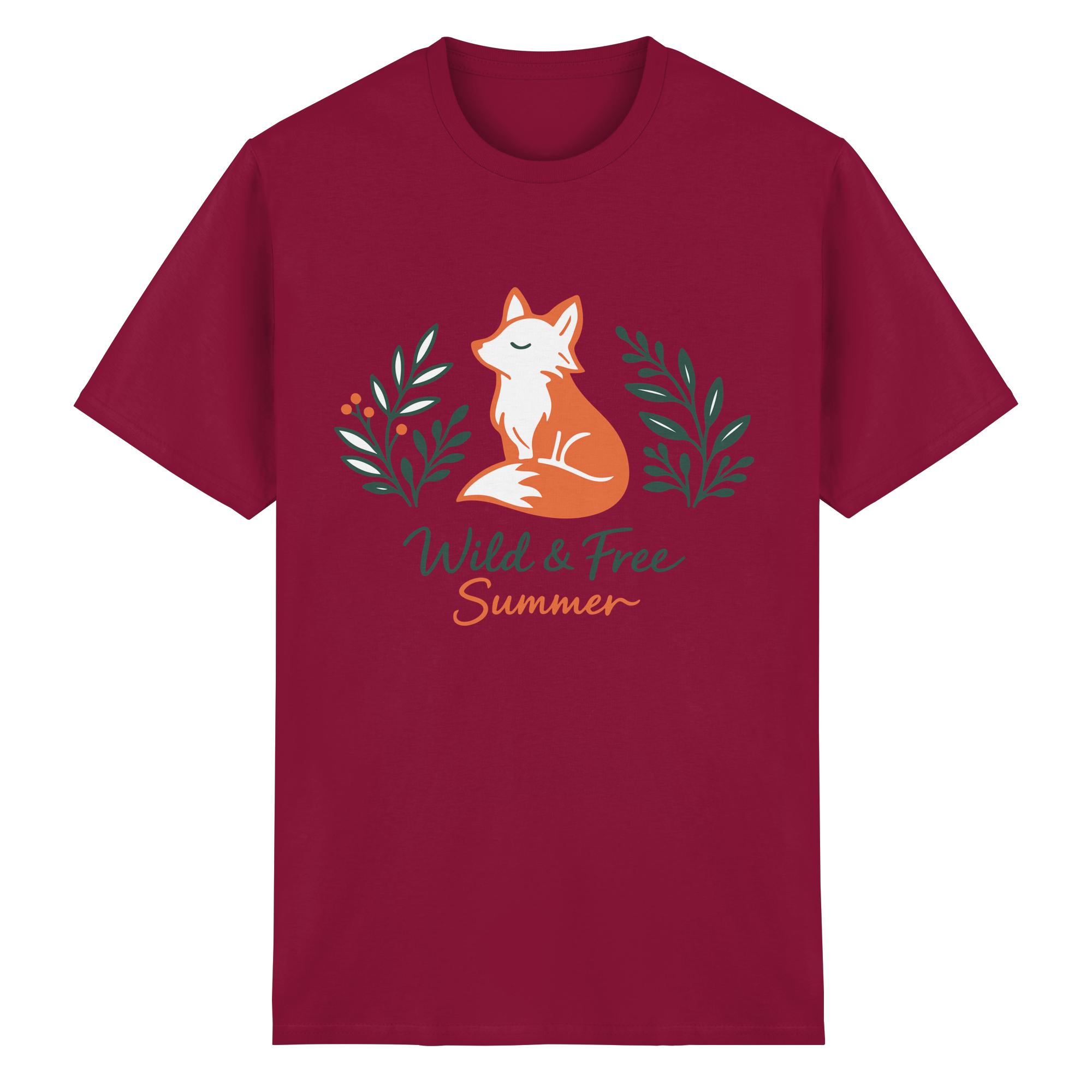 Wild & Free Summer Fuchs – Freiheitsmotiv - Heavy Cotton T-Shirt