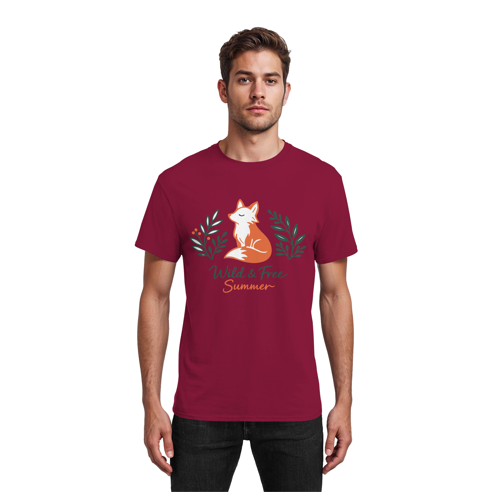 Wild & Free Summer Fuchs – Freiheitsmotiv - Heavy Cotton T-Shirt