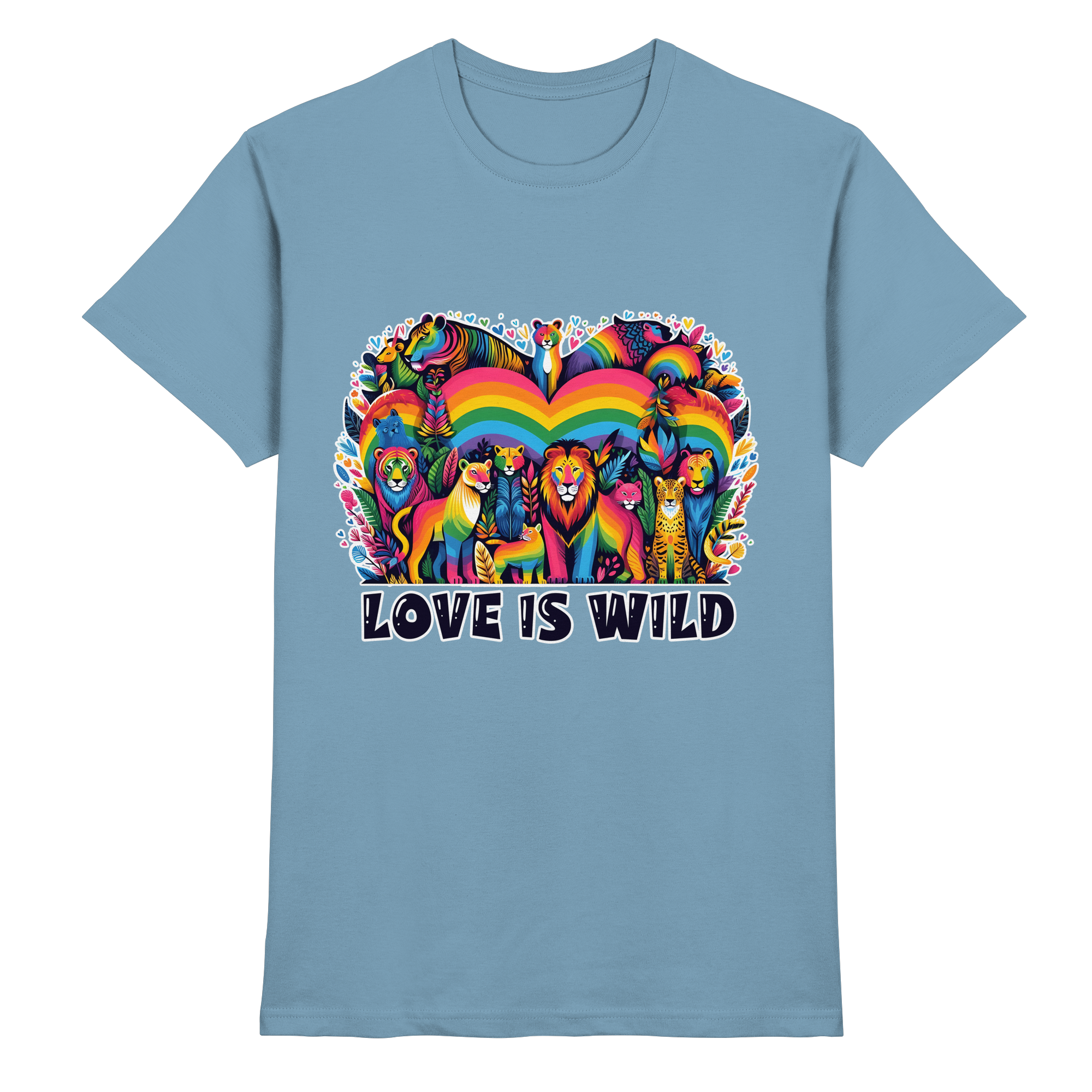 Love Is Wild – Regenbogen-Tierwelt voller Liebe - Heavy Cotton T-Shirt