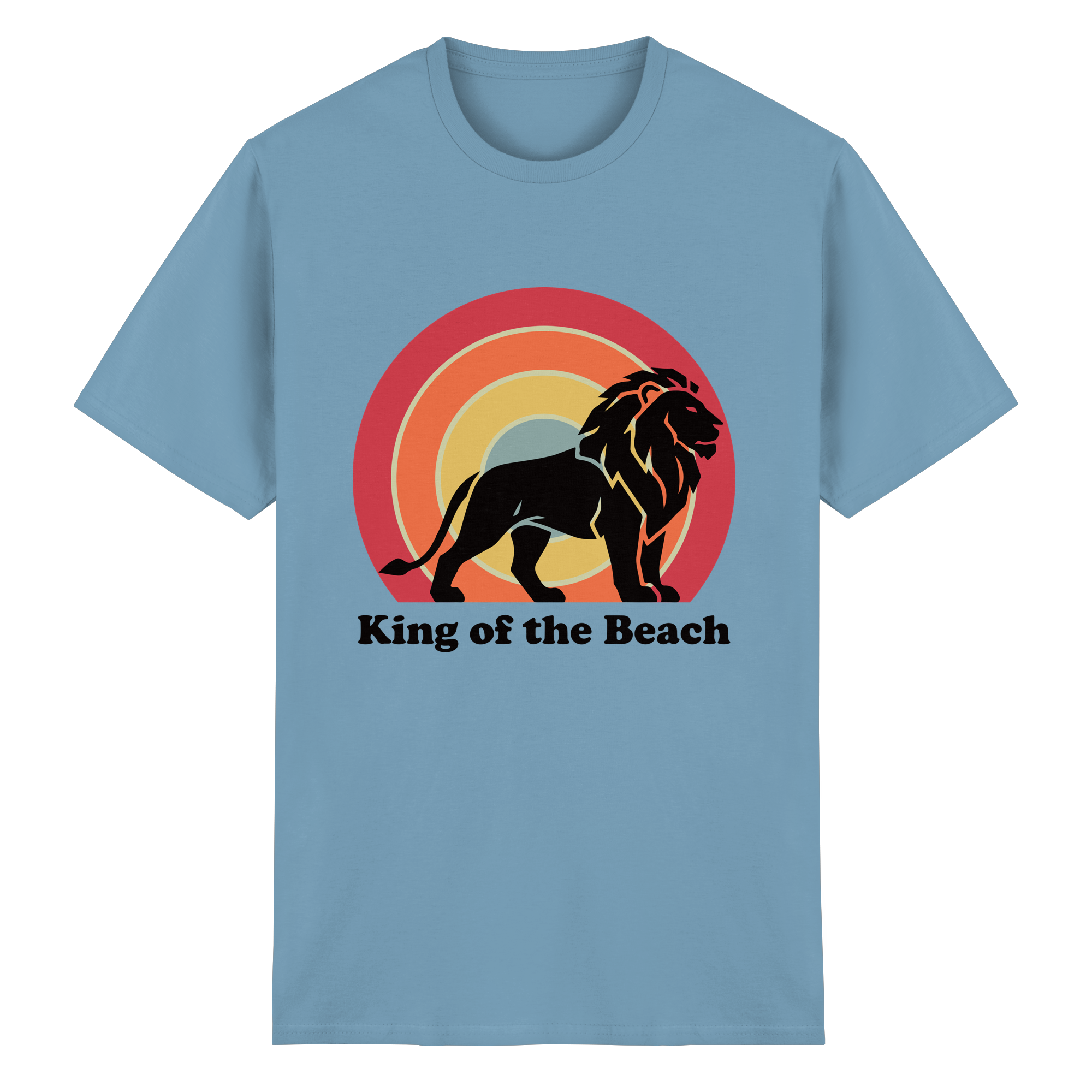 King of the Beach Löwe – Retro Strandkönig - Heavy Cotton T-Shirt
