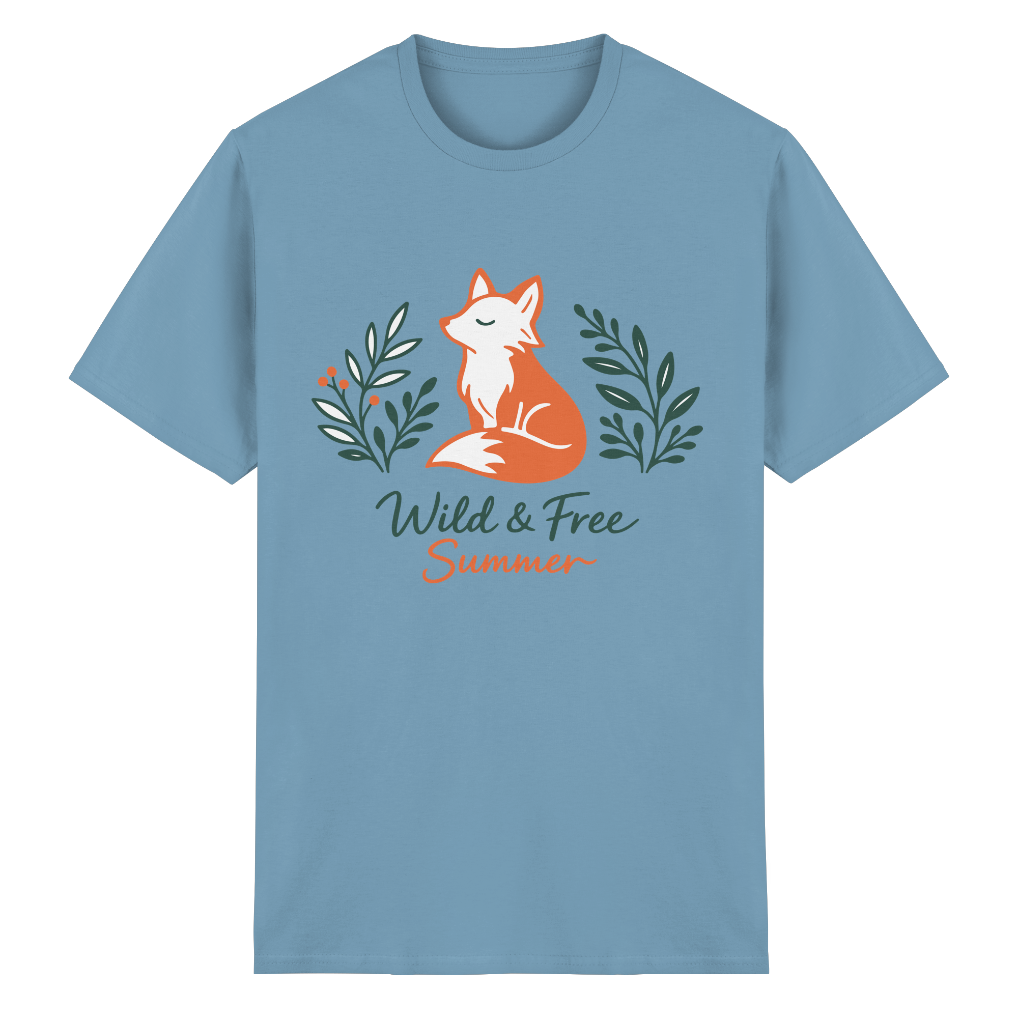 Wild & Free Summer Fuchs – Freiheitsmotiv - Heavy Cotton T-Shirt