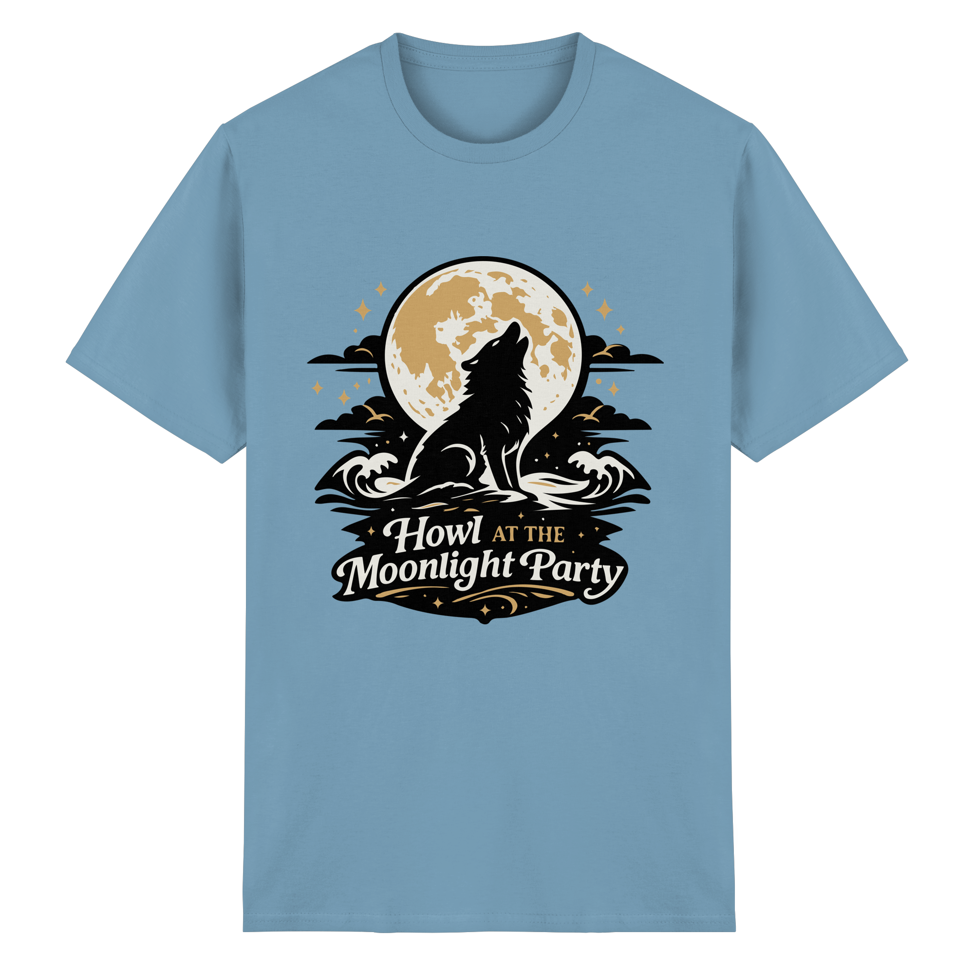 Howl at the Moonlight Party Wolf – Mondheuler Beach - Heavy Cotton T-Shirt