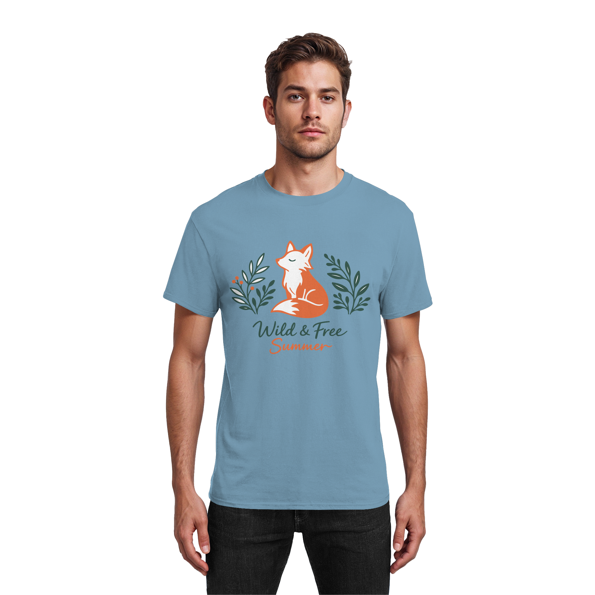 Wild & Free Summer Fuchs – Freiheitsmotiv - Heavy Cotton T-Shirt