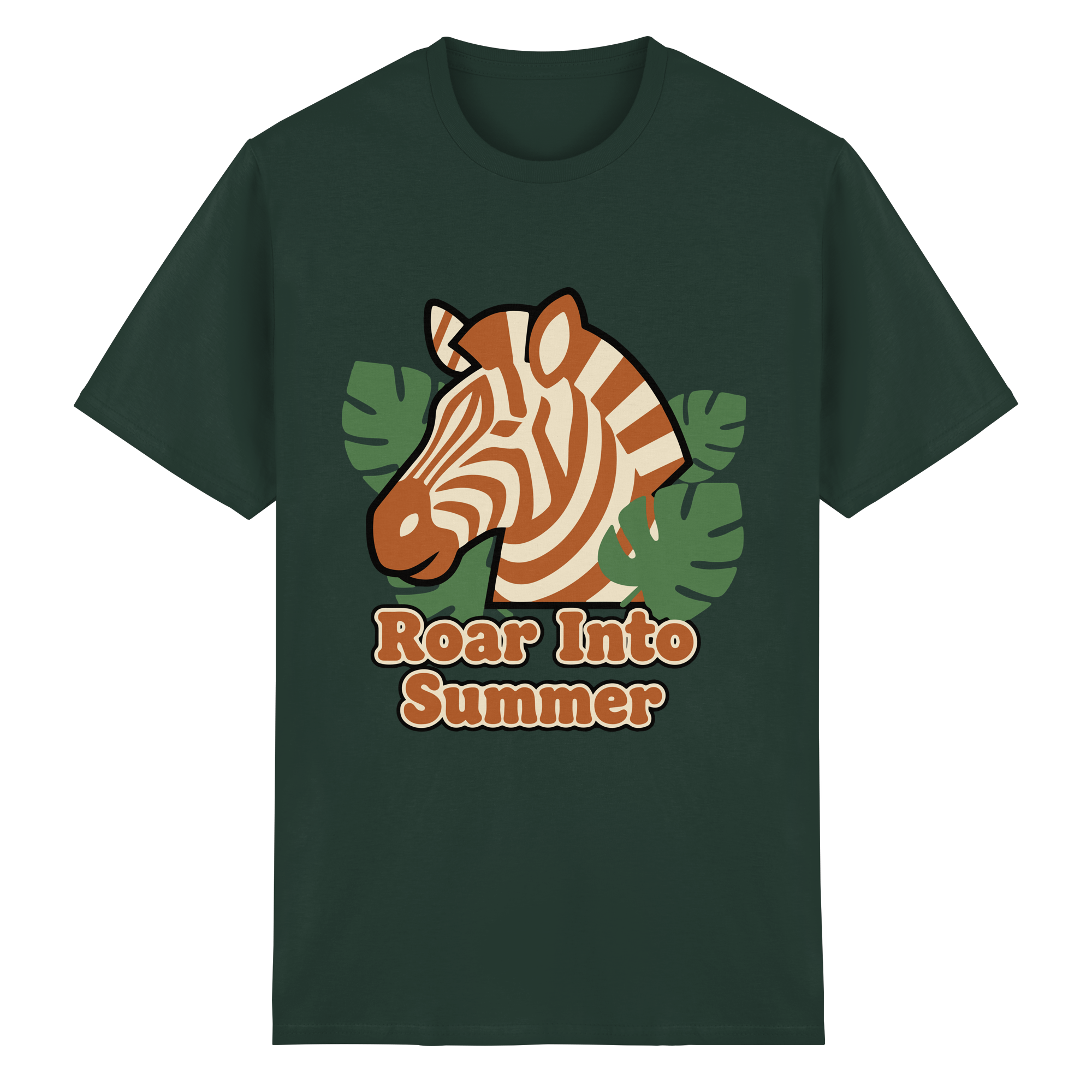 Roar Into Summer Zebra – Tropisches Streifentier - Heavy Cotton T-Shirt