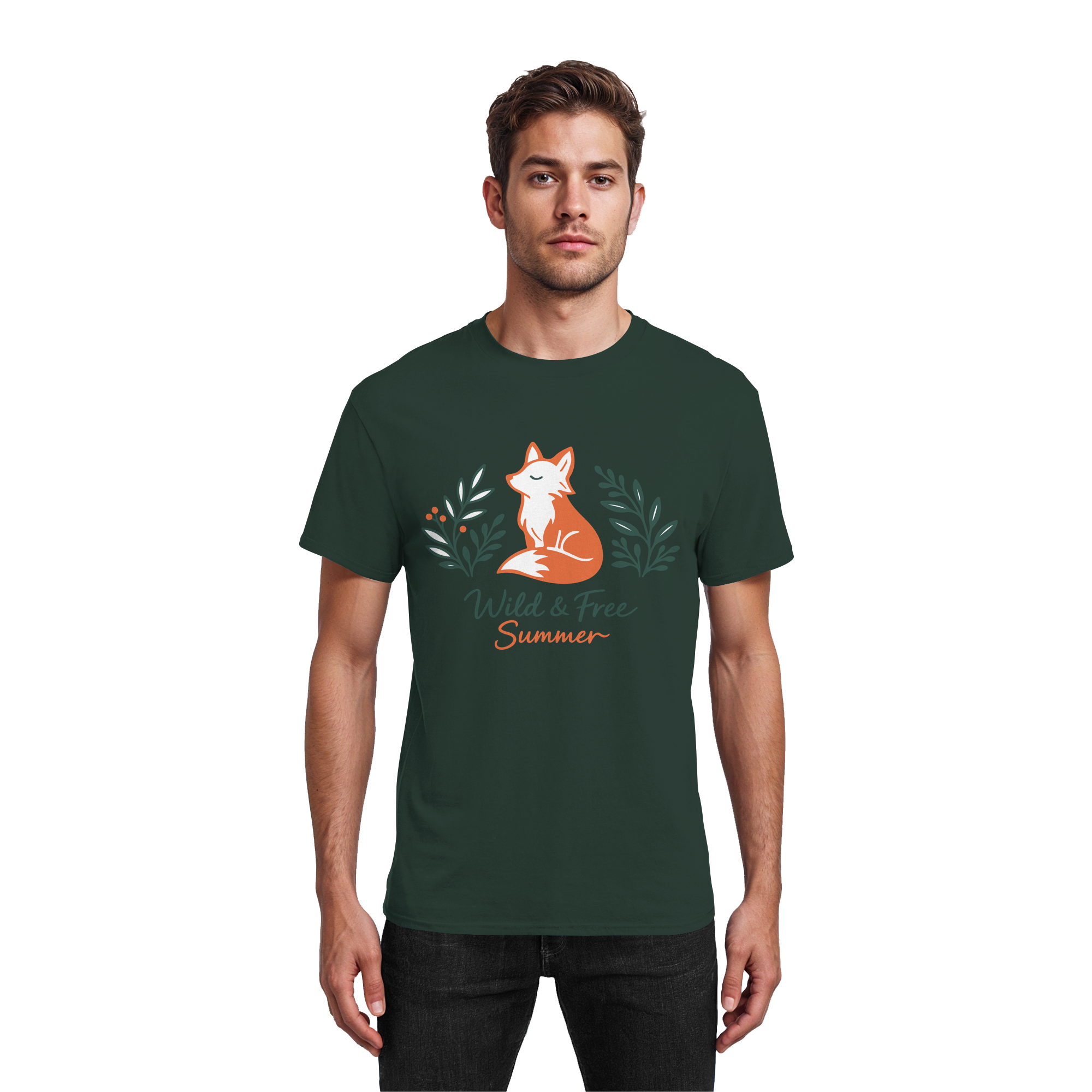 Wild & Free Summer Fuchs – Freiheitsmotiv - Heavy Cotton T-Shirt