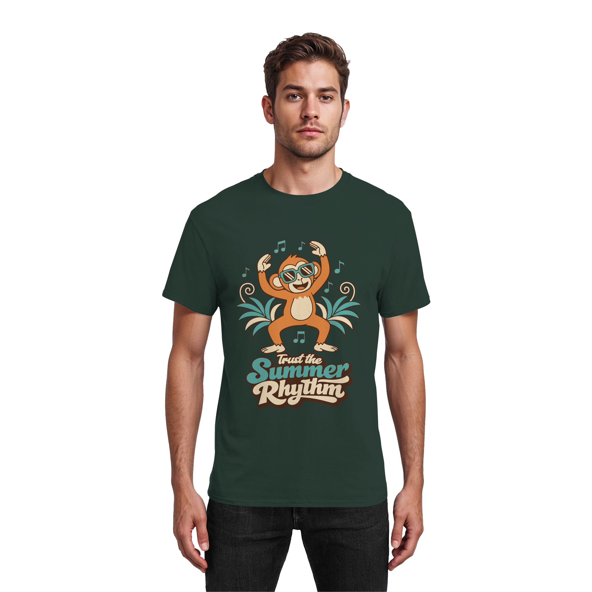 Trust the Summer Rhythm Affe – Tanzender Monkey - Heavy Cotton T-Shirt