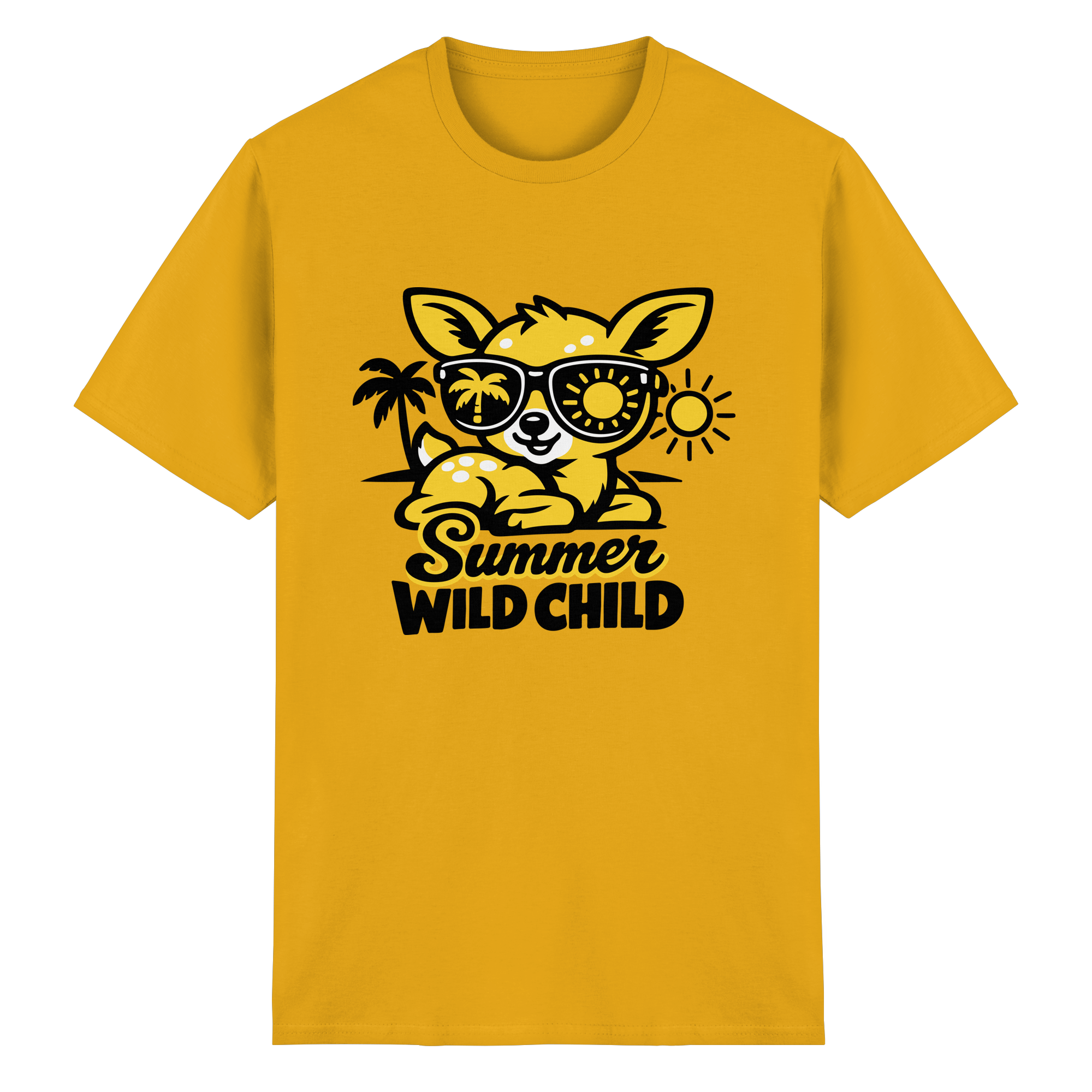 Sommer Wild Child Reh – Bambi mit Sonnenbrille Strandmotiv - Heavy Cotton T-Shirt