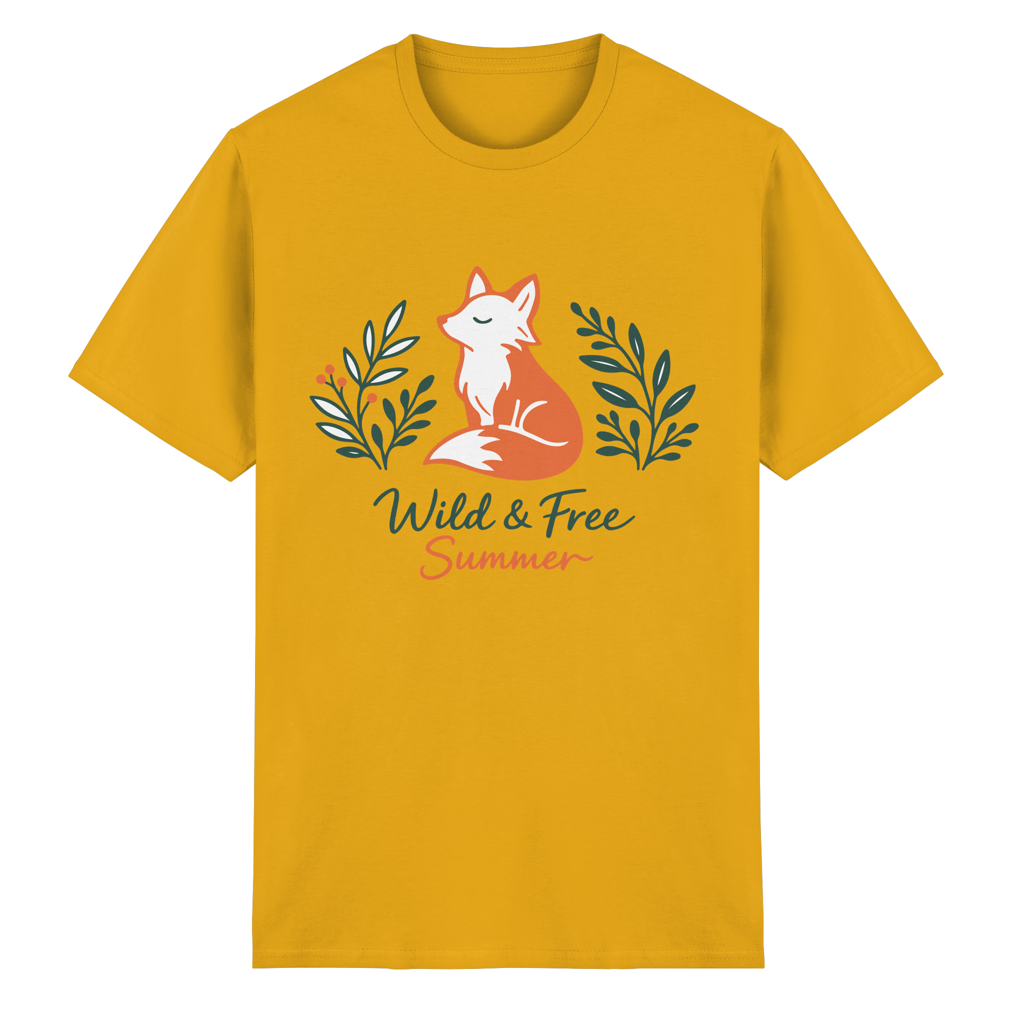 Wild & Free Summer Fuchs – Freiheitsmotiv - Heavy Cotton T-Shirt