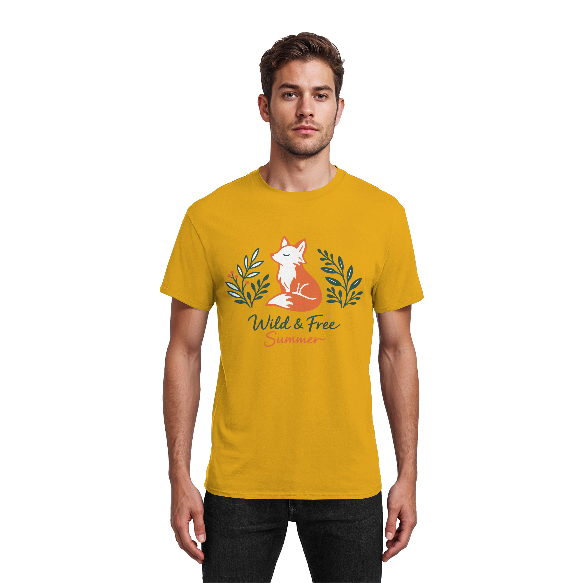 Wild & Free Summer Fuchs – Freiheitsmotiv - Heavy Cotton T-Shirt