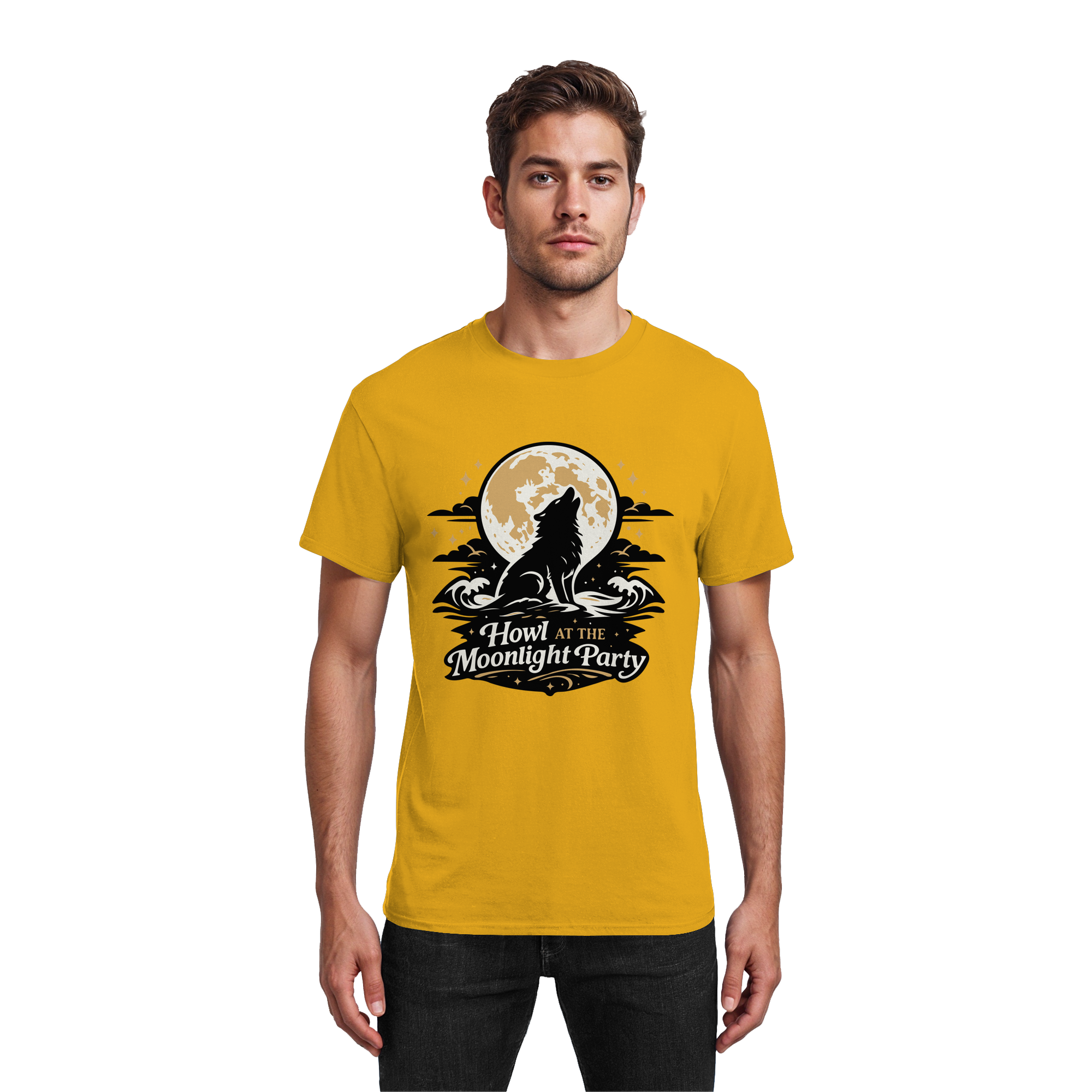 Howl at the Moonlight Party Wolf – Mondheuler Beach - Heavy Cotton T-Shirt