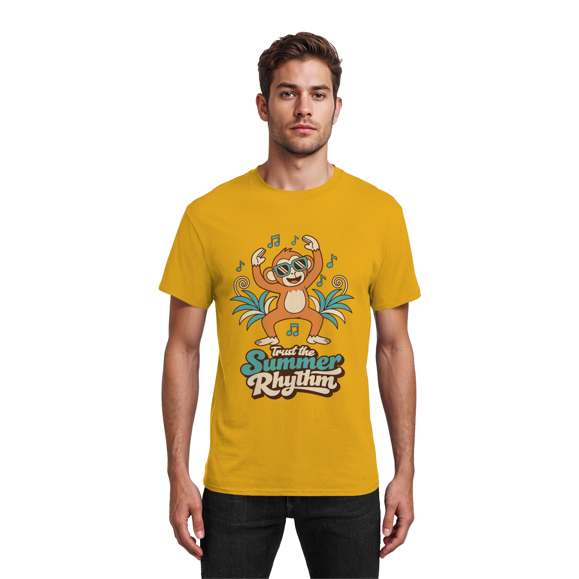 Trust the Summer Rhythm Affe – Tanzender Monkey - Heavy Cotton T-Shirt