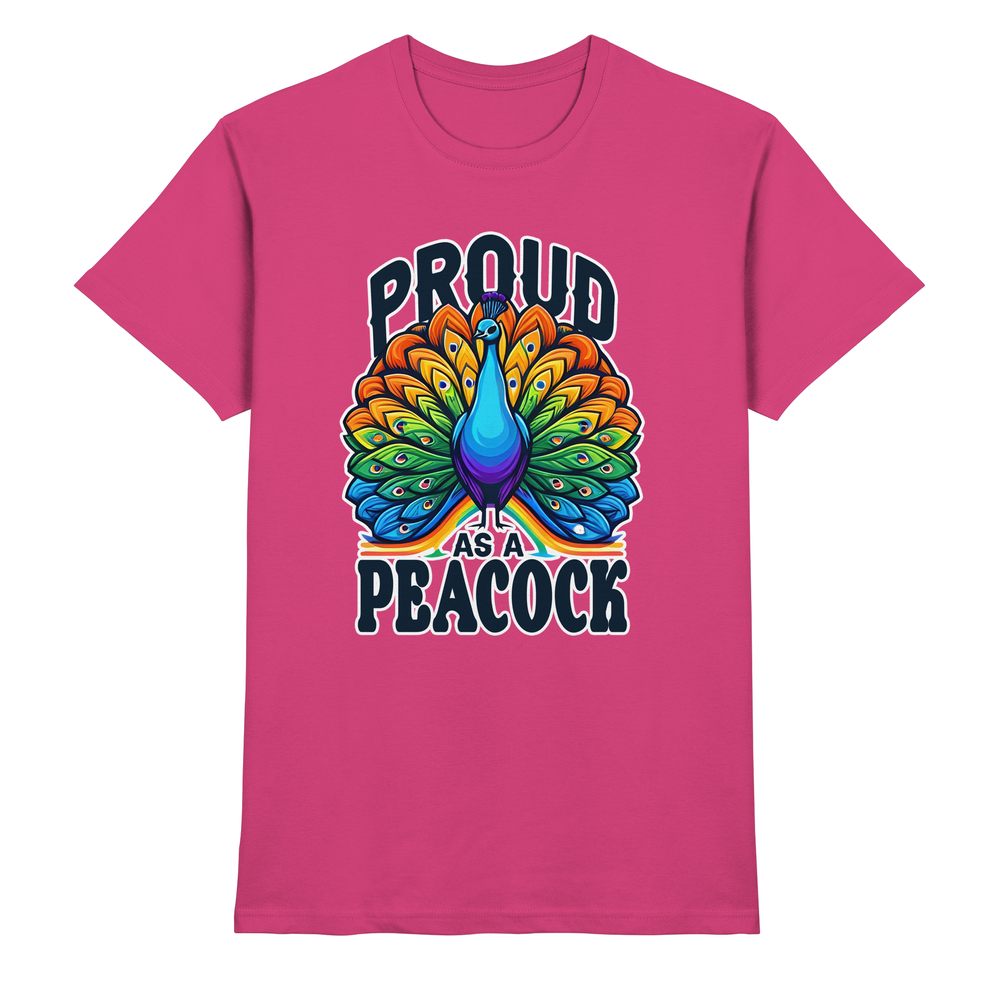 Proud as a Peacock – Strahlender Regenbogen-Pfau - Heavy Cotton T-Shirt