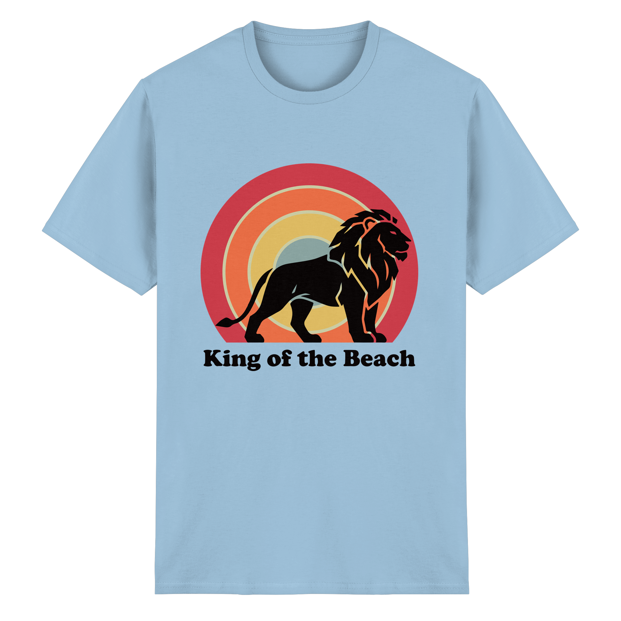 King of the Beach Löwe – Retro Strandkönig - Heavy Cotton T-Shirt