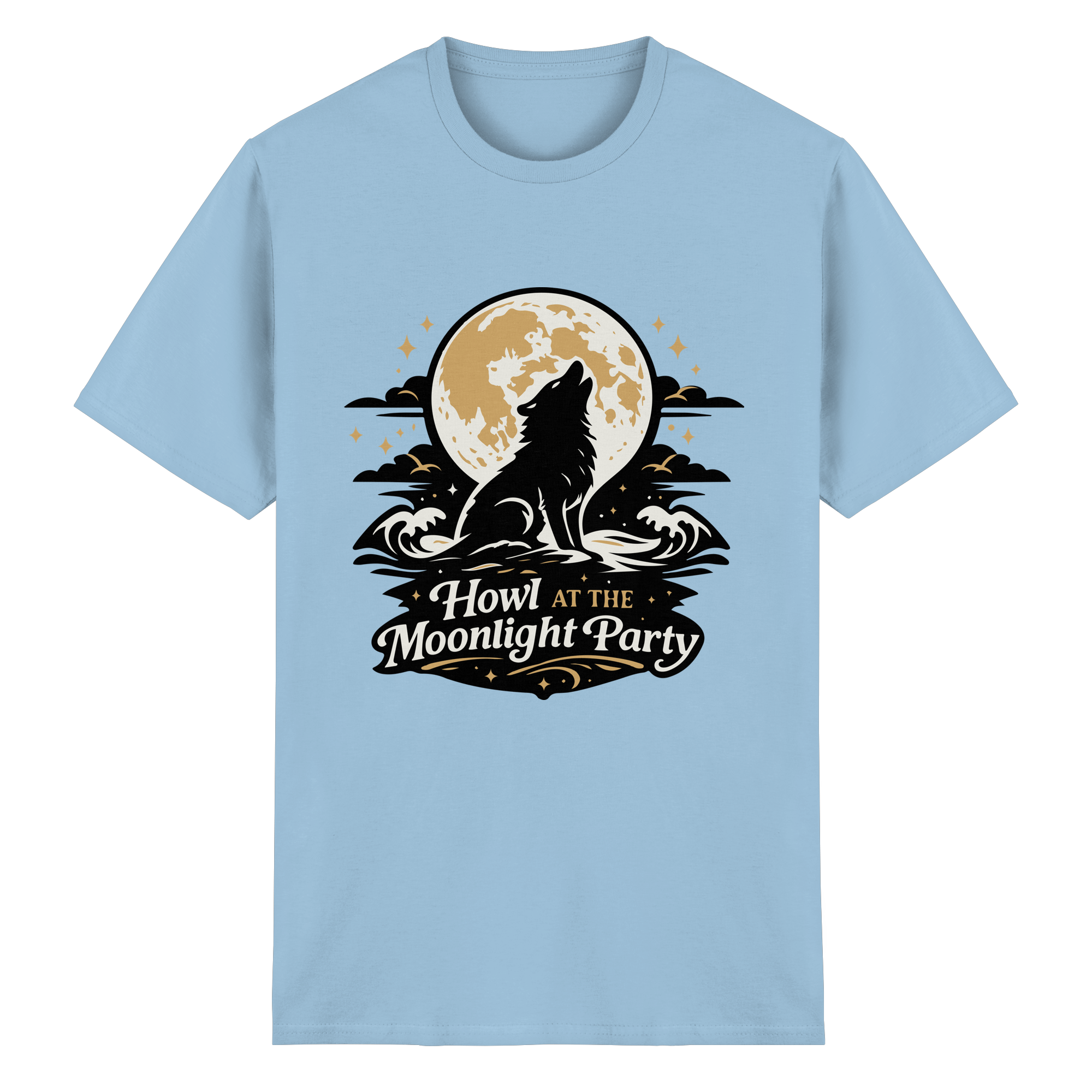 Howl at the Moonlight Party Wolf – Mondheuler Beach - Heavy Cotton T-Shirt