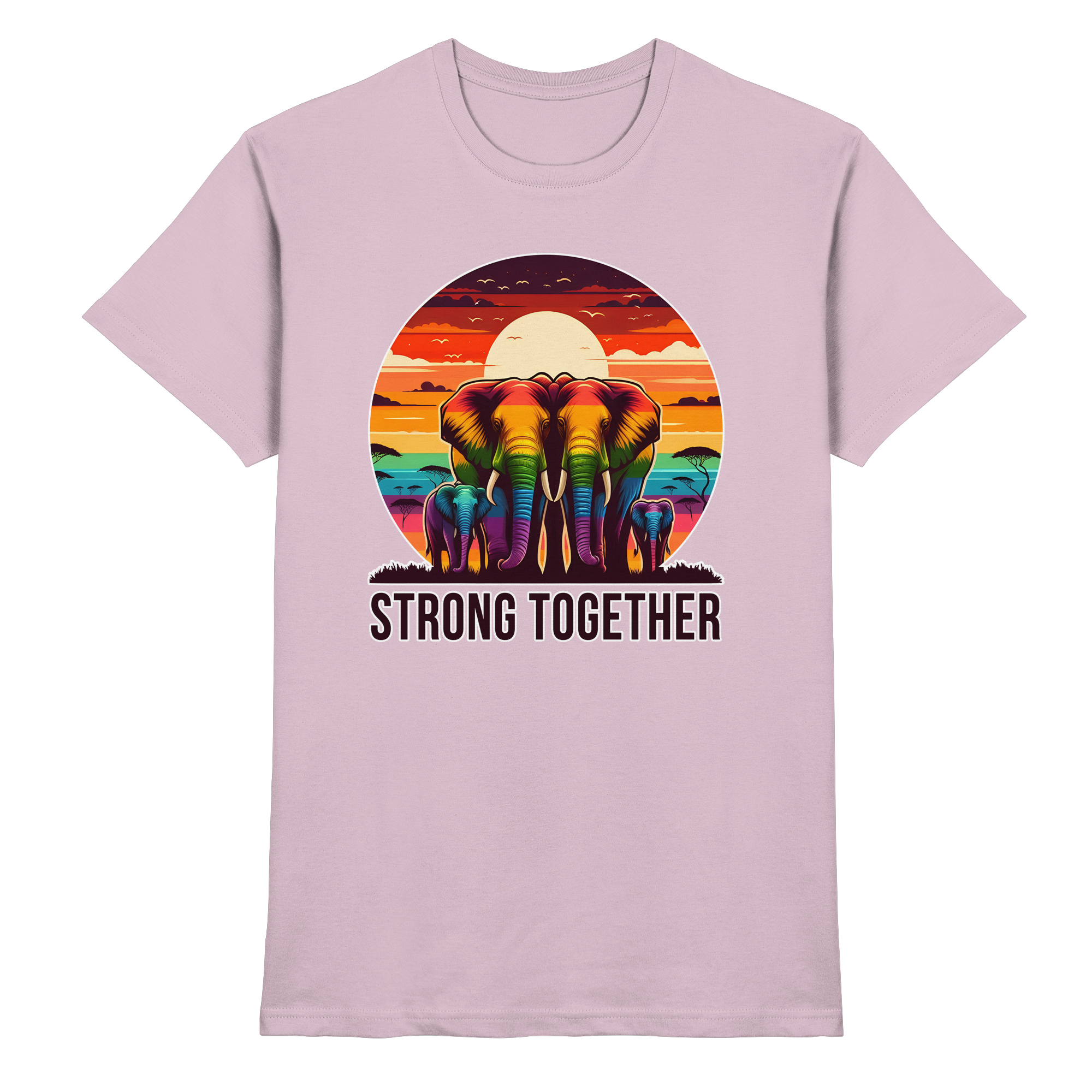Strong Together – Kraftvolle Regenbogen-Elefanten - Heavy Cotton T-Shirt