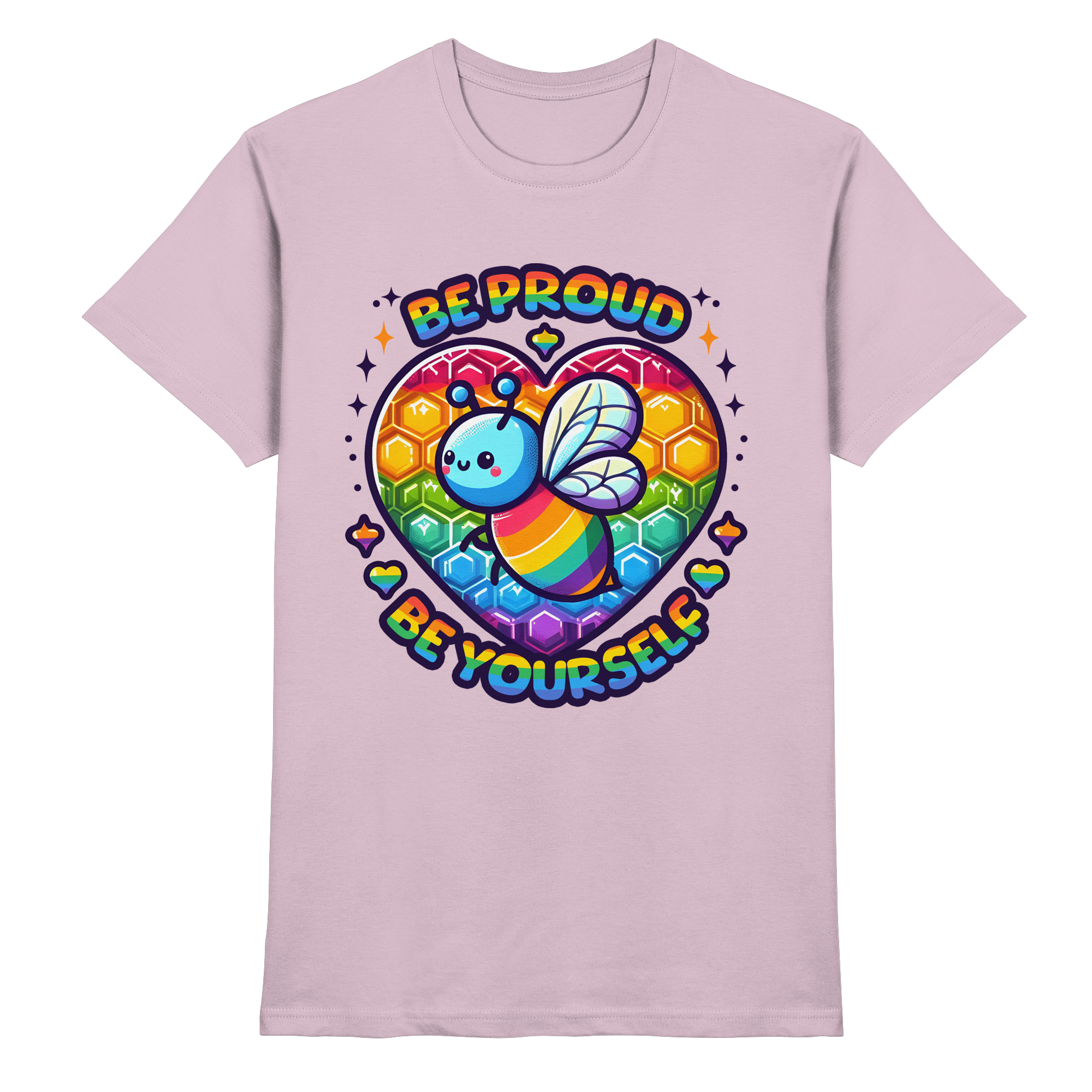 Be Proud, Be Yourself – Süße Regenbogen-Biene - Heavy Cotton T-Shirt