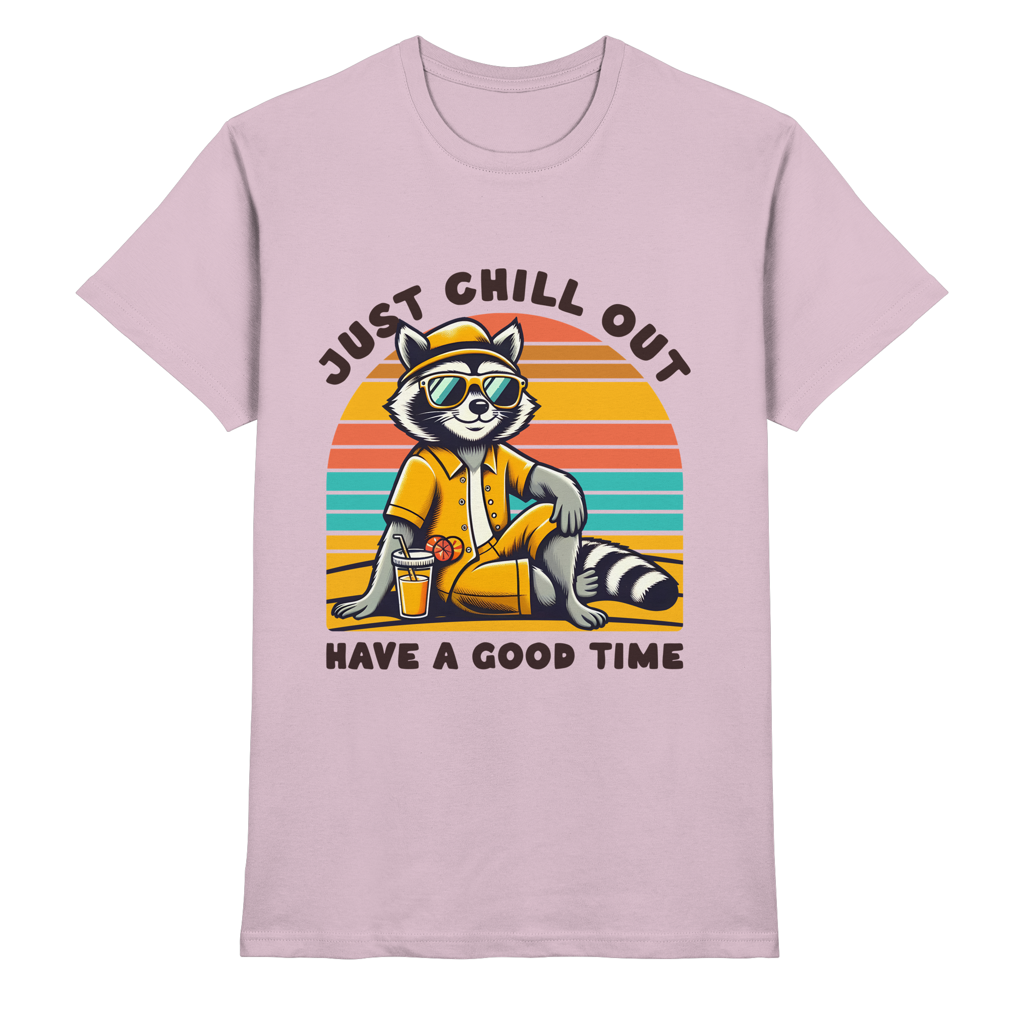 Just Chill Out – Cooler Waschbär mit Sonnenbrille und Drink: Have a Good Time - Heavy Cotton T-Shirt