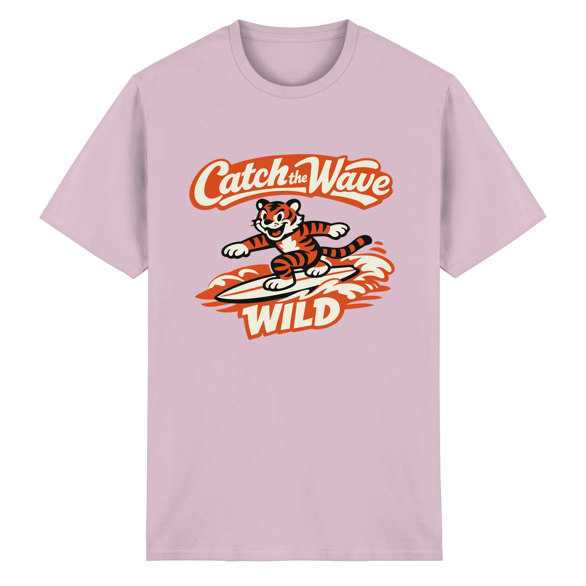 Catch the Wave Tiger – Vintage Surf Wildcat - Heavy Cotton T-Shirt